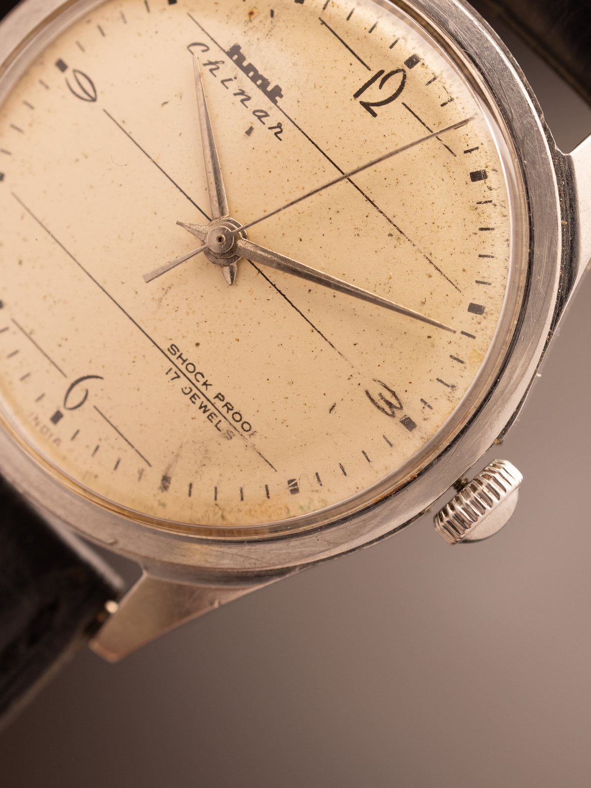 HMT Chinar Notebook White Dial Black Strap ( 140175 )
