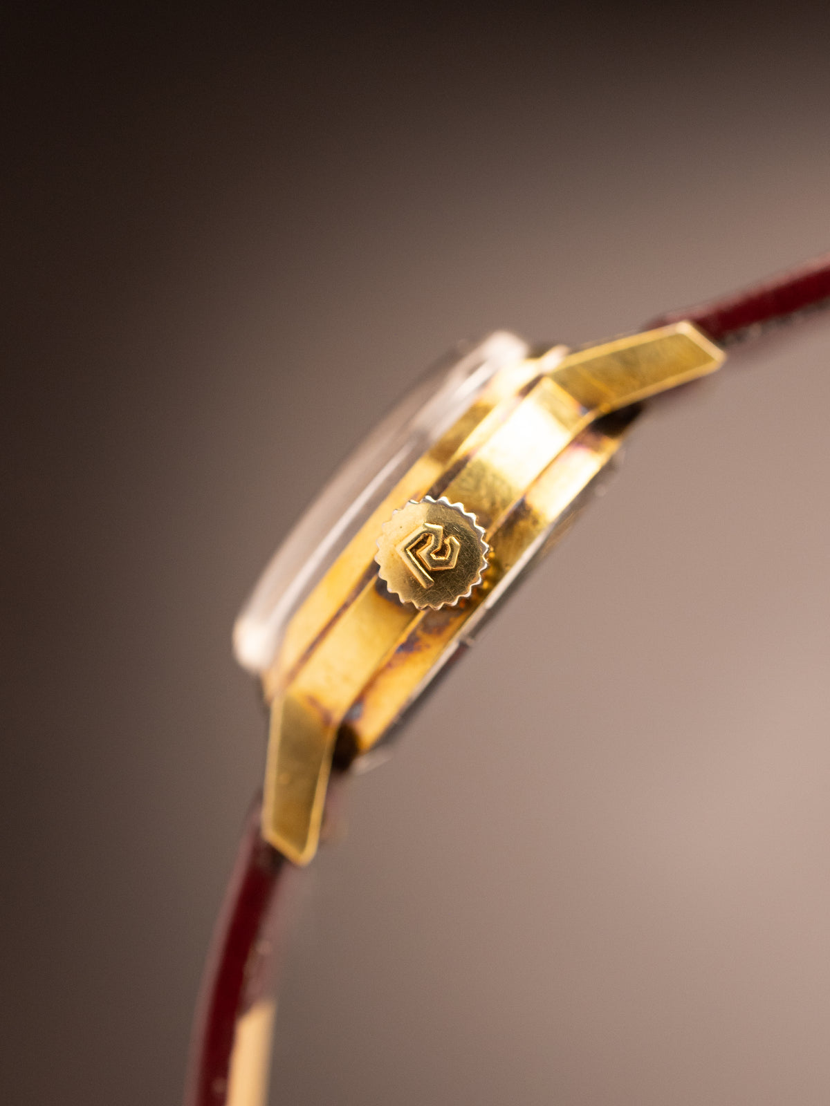 Ricoh India Ladies Gold Patina Dial Brown Strap