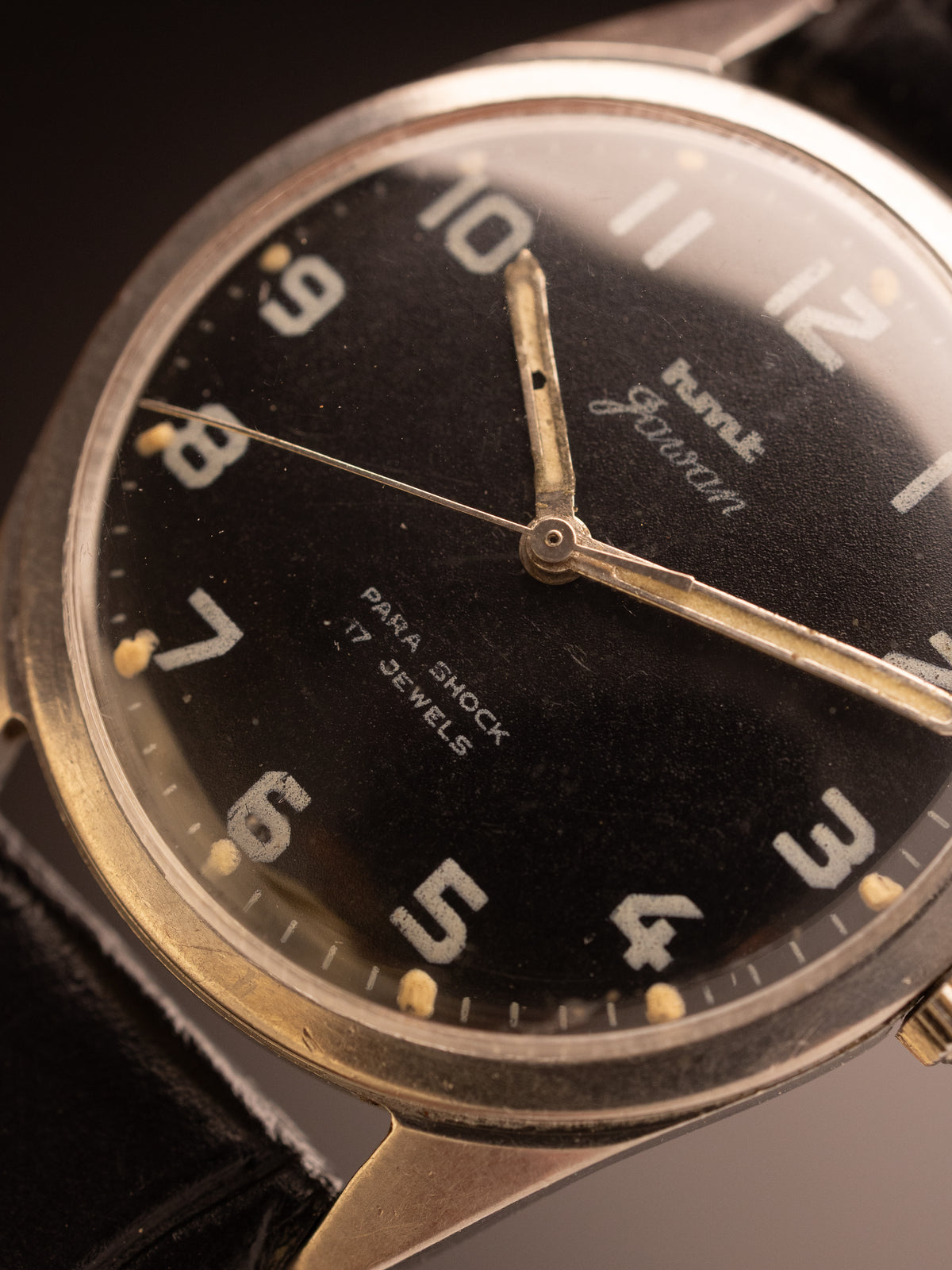 HMT Jawan Black Strap Dotted Dial 0214033 ( W10/6645-000035 GC-30606 ) Mint