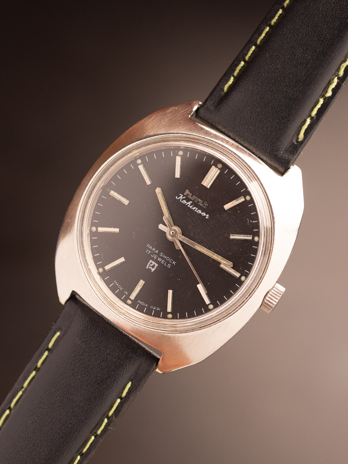 HMT Kohinoor Black Dial Black Strap Super Mint ( 040581 )