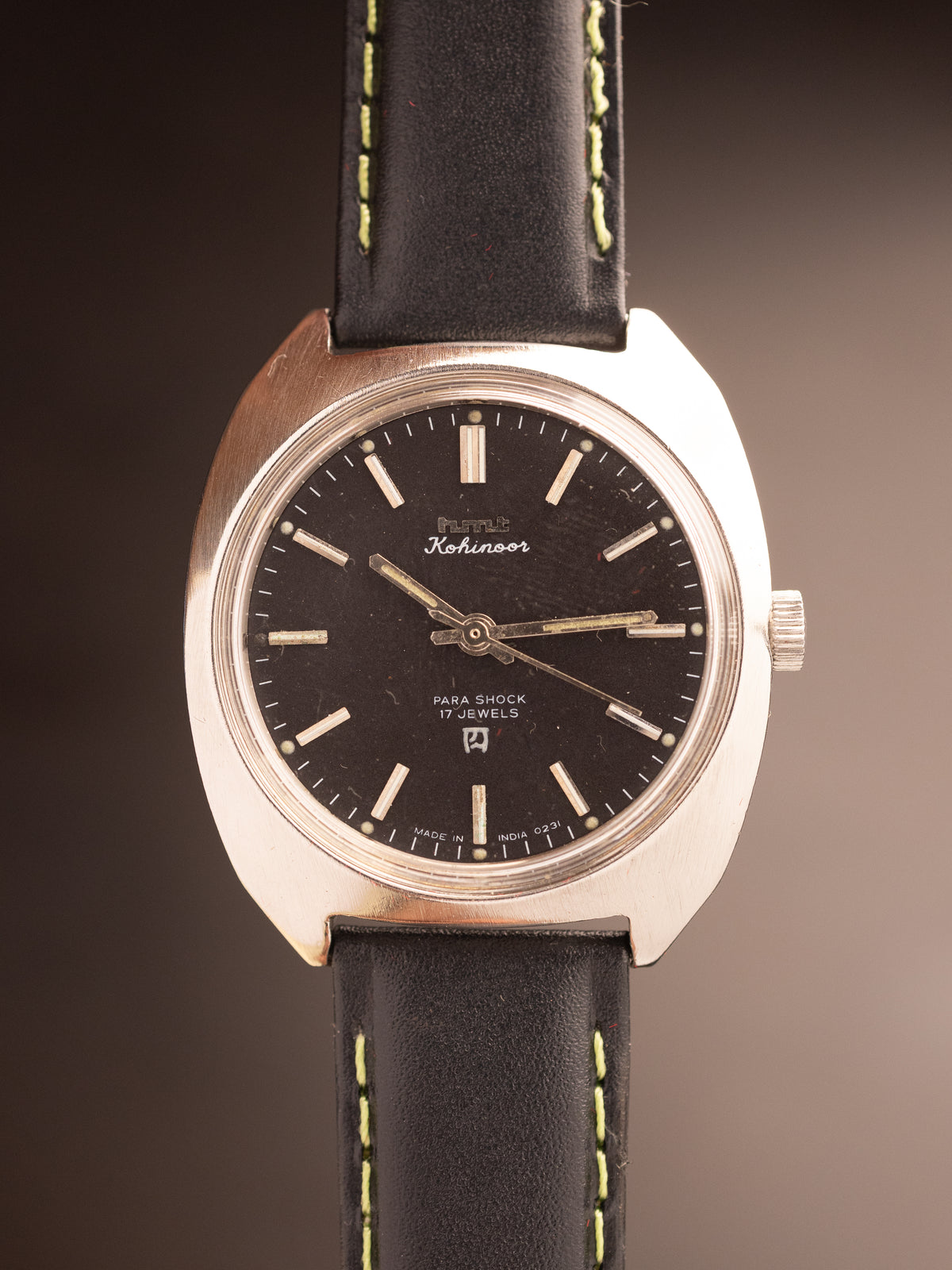HMT Kohinoor Black Dial Black Strap Super Mint ( 040581 )