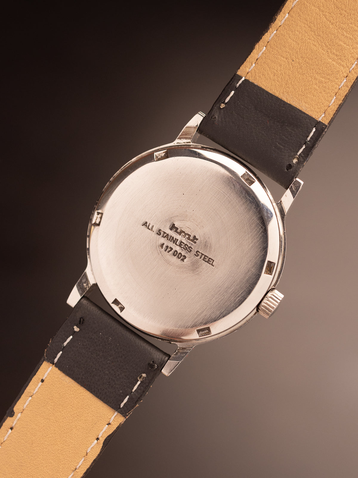 HMT Akash Black Dial Black Strap ( 417002 )