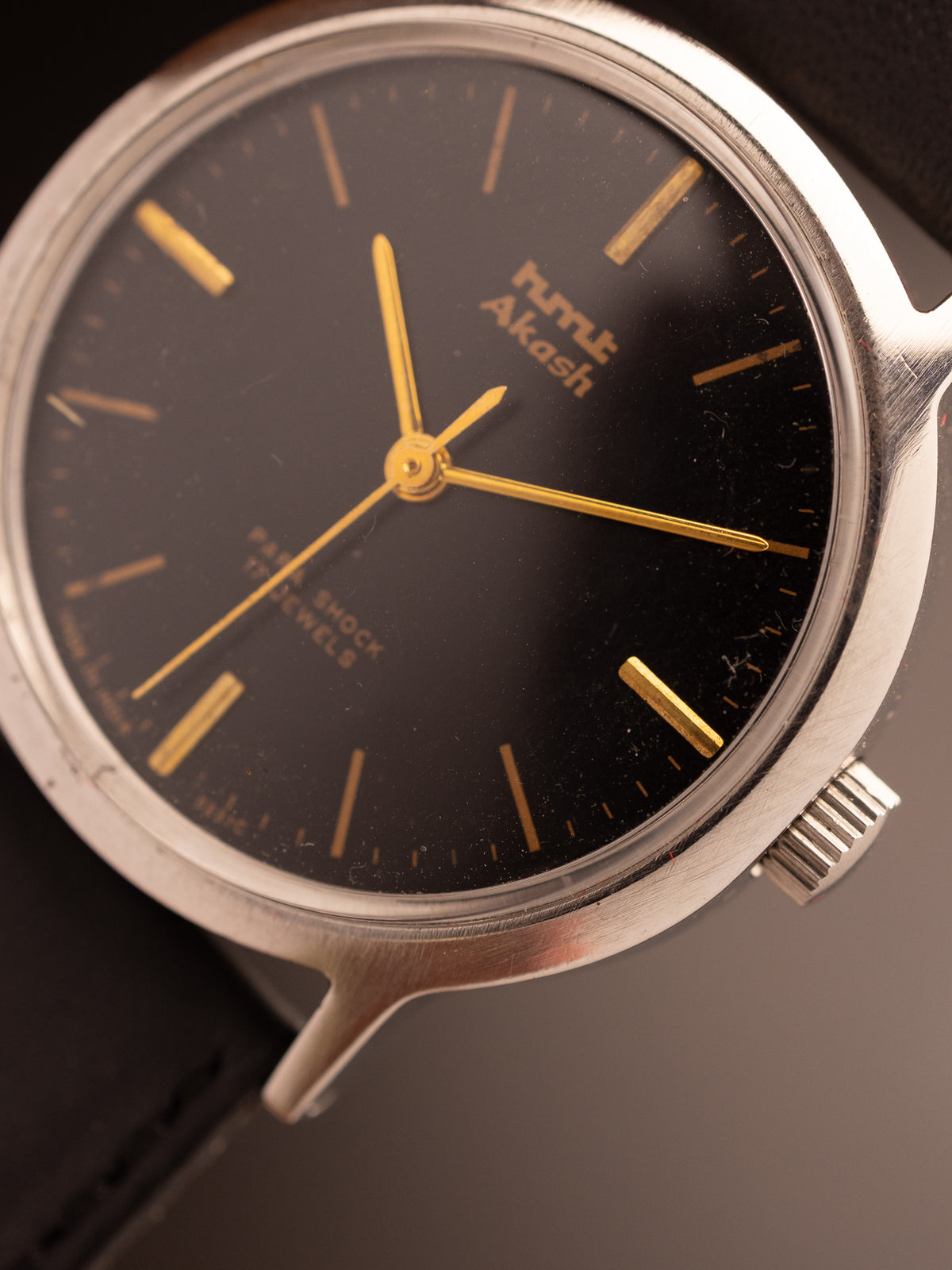 HMT Akash Black Dial Black Strap ( 417002 )