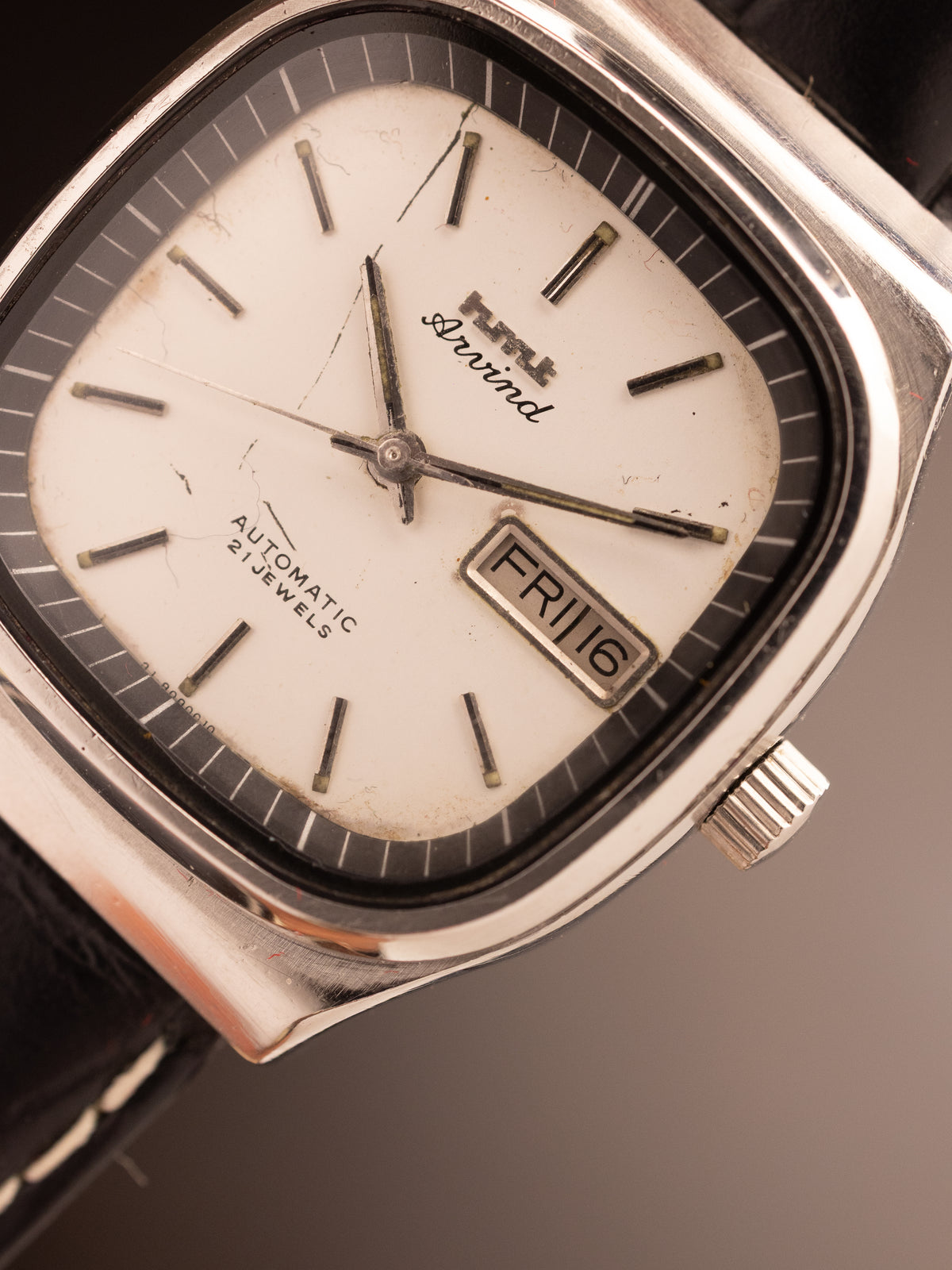 HMT Arvind Automatic Cushion Case Rare ( 8092710 21-01 CT )