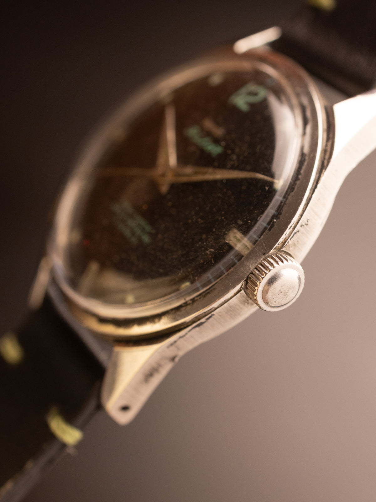 HMT Pilot Three Liner Black Strap ( 140179 )