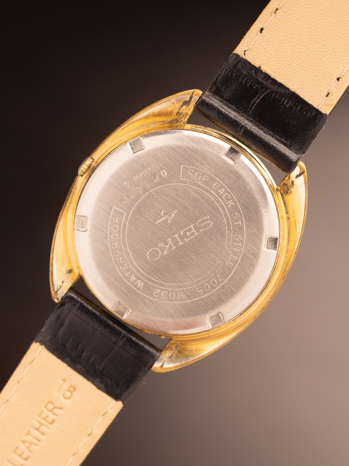 Seiko Automatic Hi Beat Gold Cross Hair Dial Super Rare 051437 ( 7005-8032 )