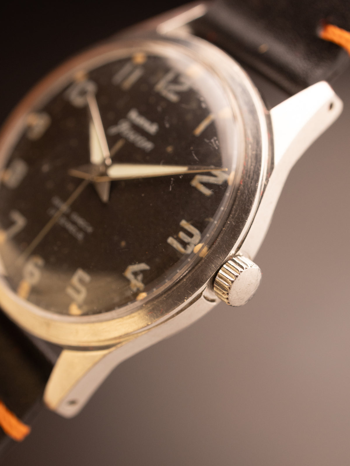 HMT Jawan Blac Strap Dotted Dial 0214033 ( W10/6645-000035 GC-08675 )