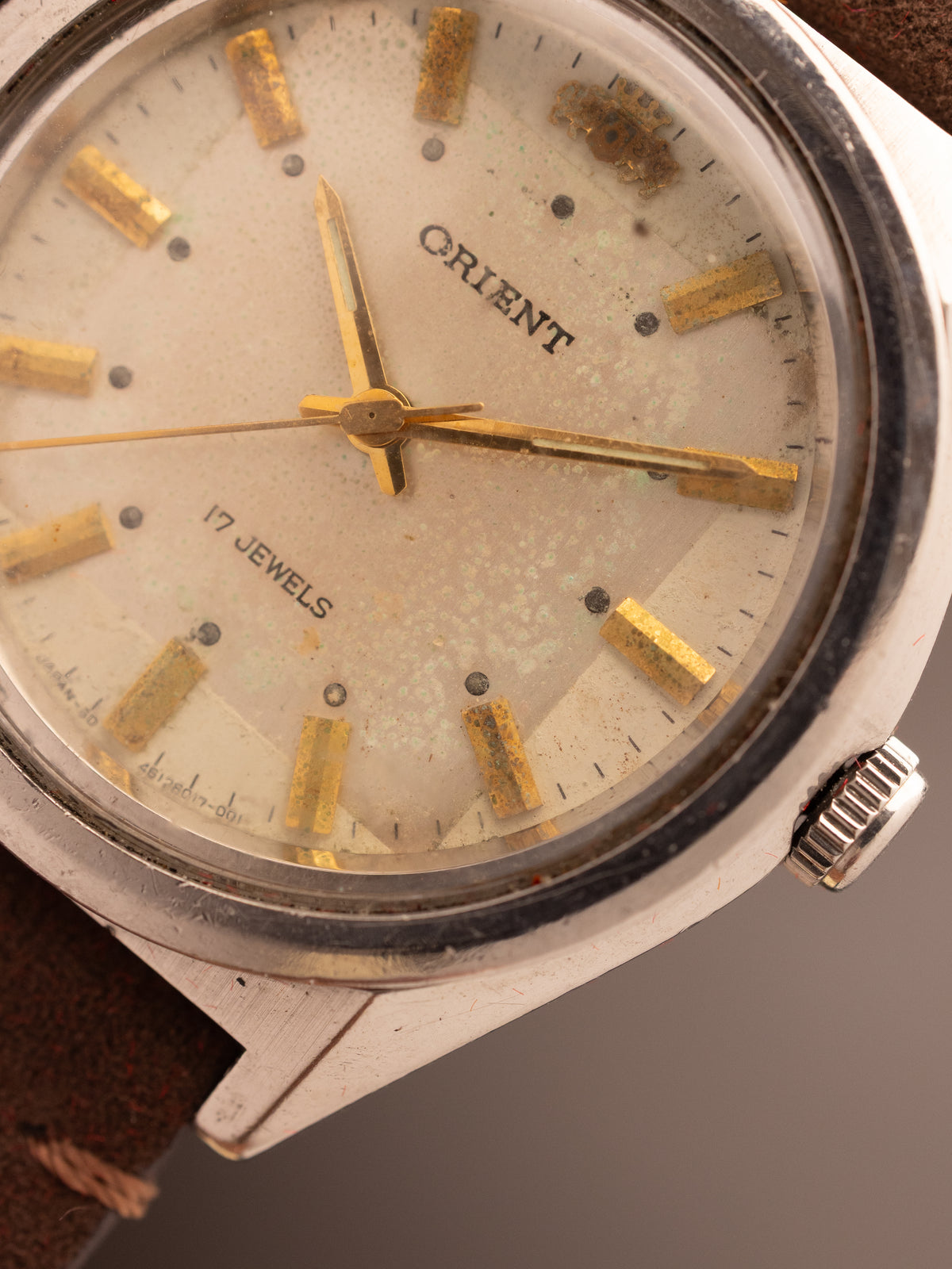 Orient 17 Jewels Manual Wind Brown Suede Strap ( G 461601S-7C PT )