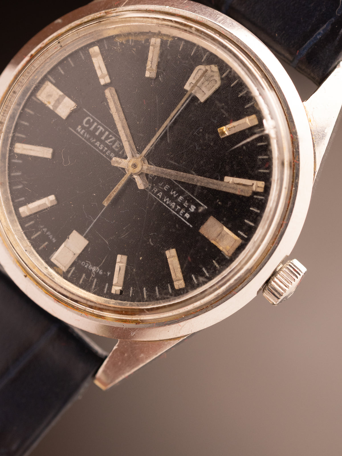 Citizen Newmaster Black Dial Dark Blue Strap 31117335 ( 4-02061684 SMK )
