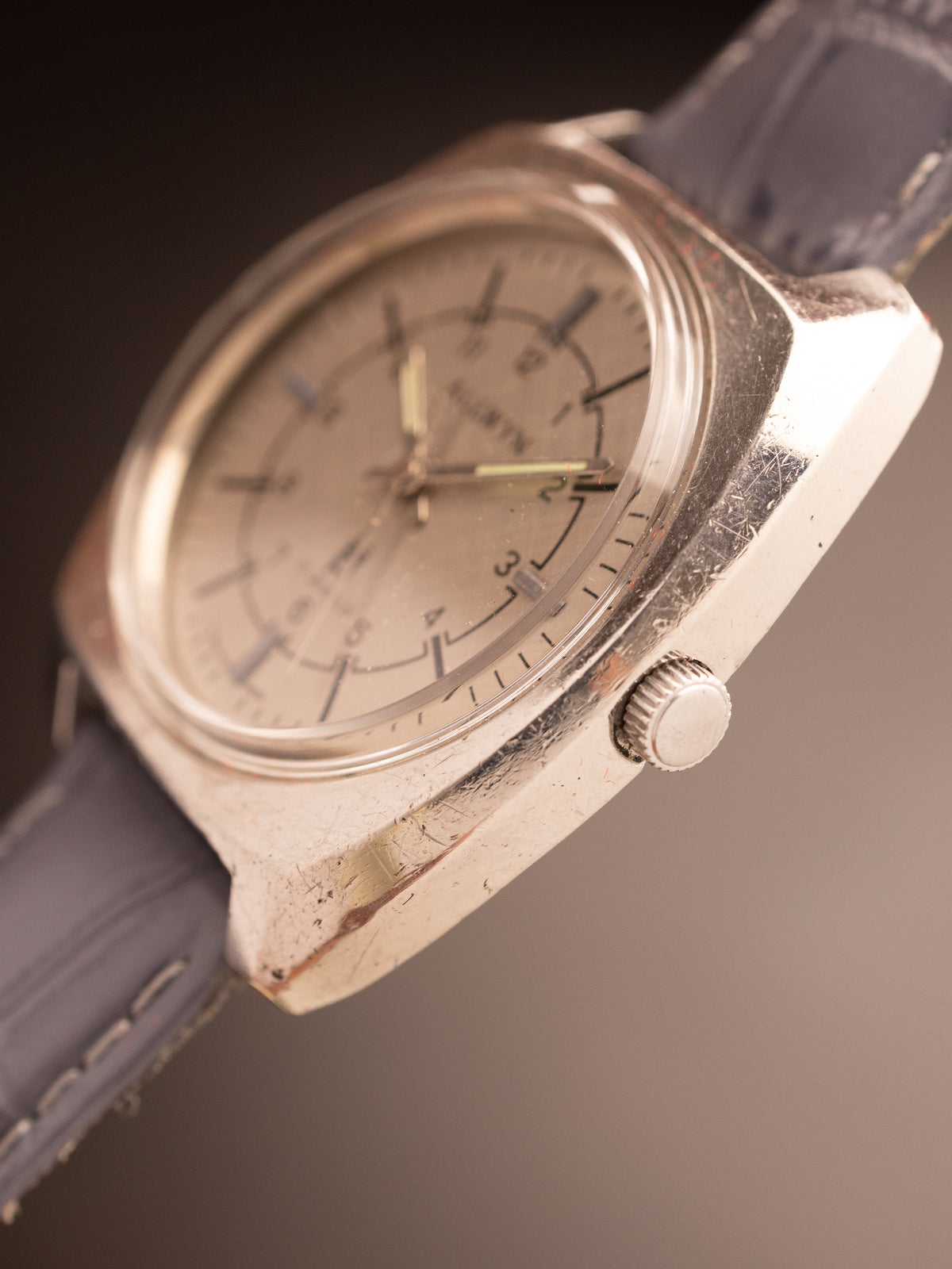Allwyn Railway Time Manual Wind Grey Strap 553829 ( Y380-5020 )