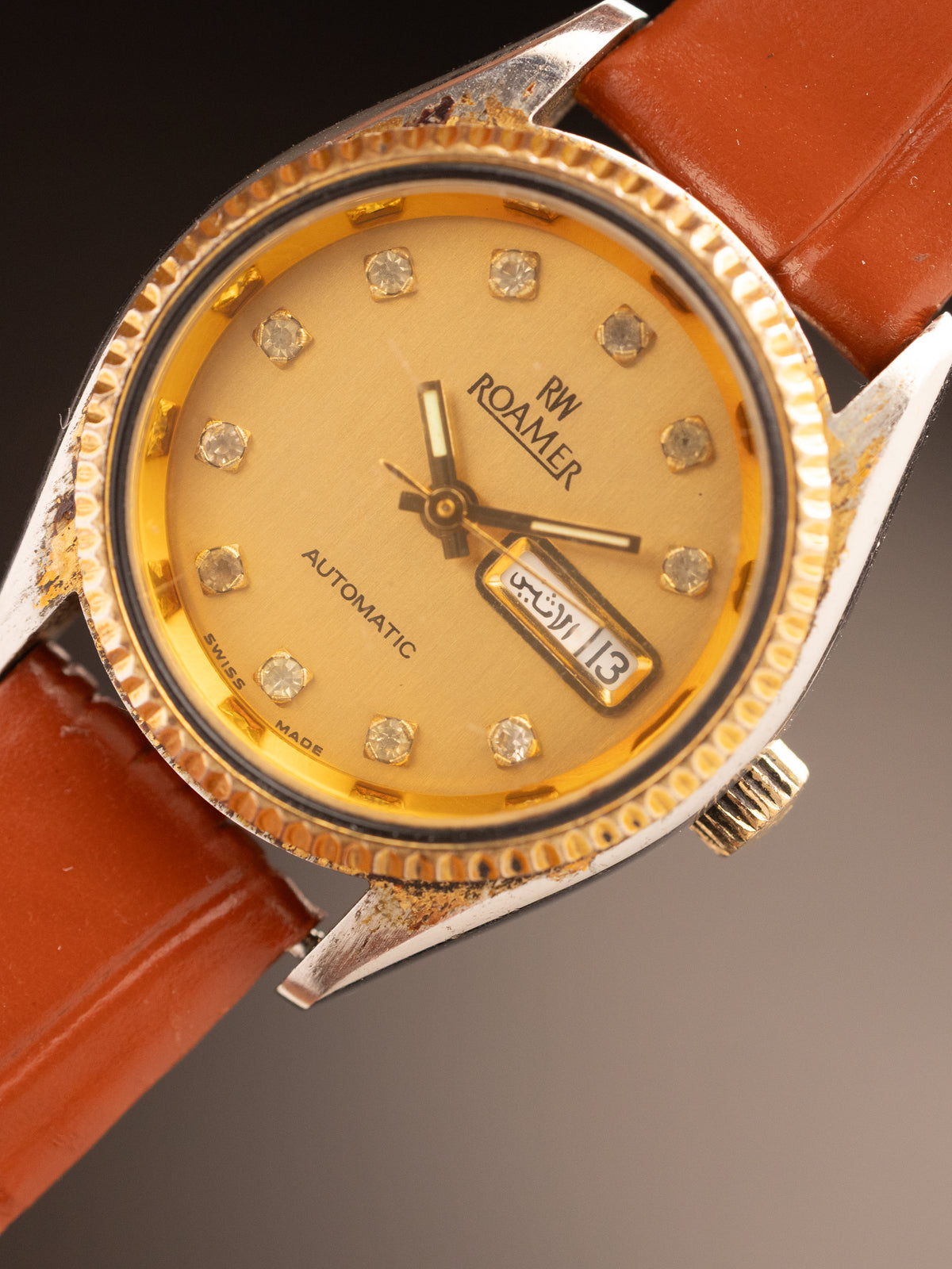 Roamer Automatic Ladies Diamond Dial Fluted Bezel Day Date ( Ref Unknown )