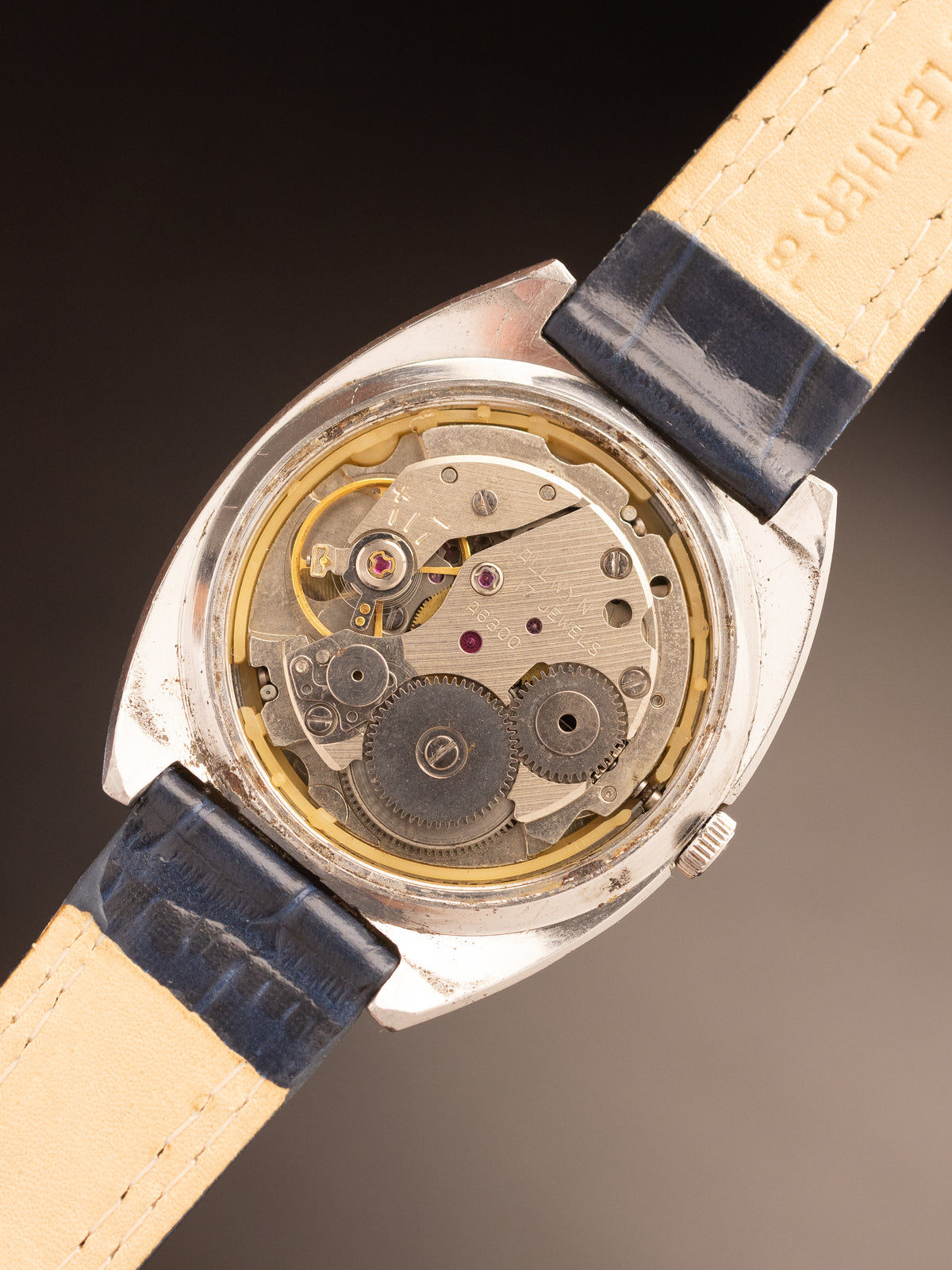 Allwyn Manual Wind 17 Jewels Blue Dial Tonneau Case ( Y380-8020 )