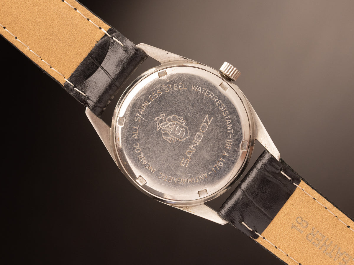Henri Sandoz & Fils Manual Wind TL Black Strap ( 1761Y-88 )