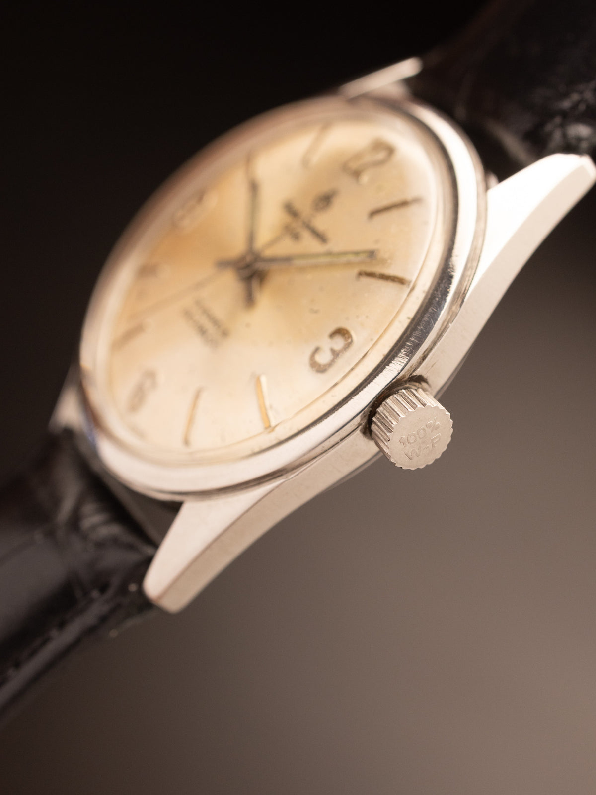 Henri Sandoz & Fils Manual Wind TL Black Strap ( 1761Y-88 )