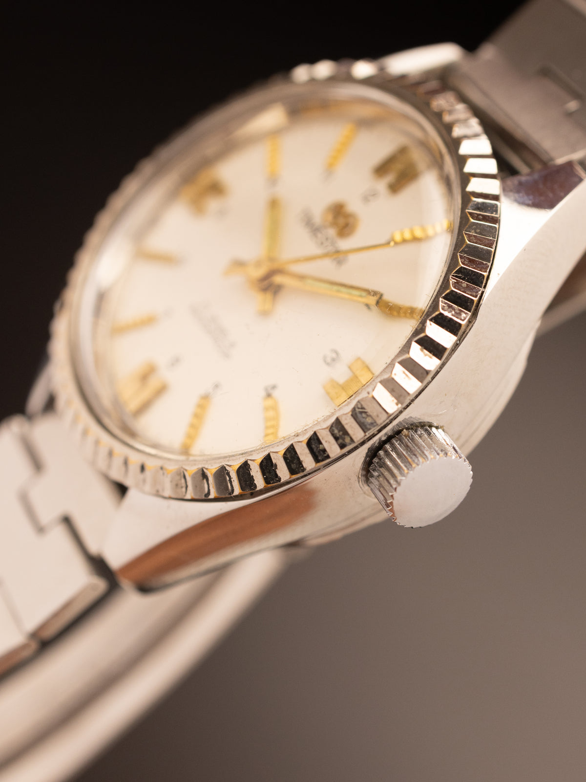 Timestar Crystal Ladies NOS Brown Strap ( Ref Unknown )