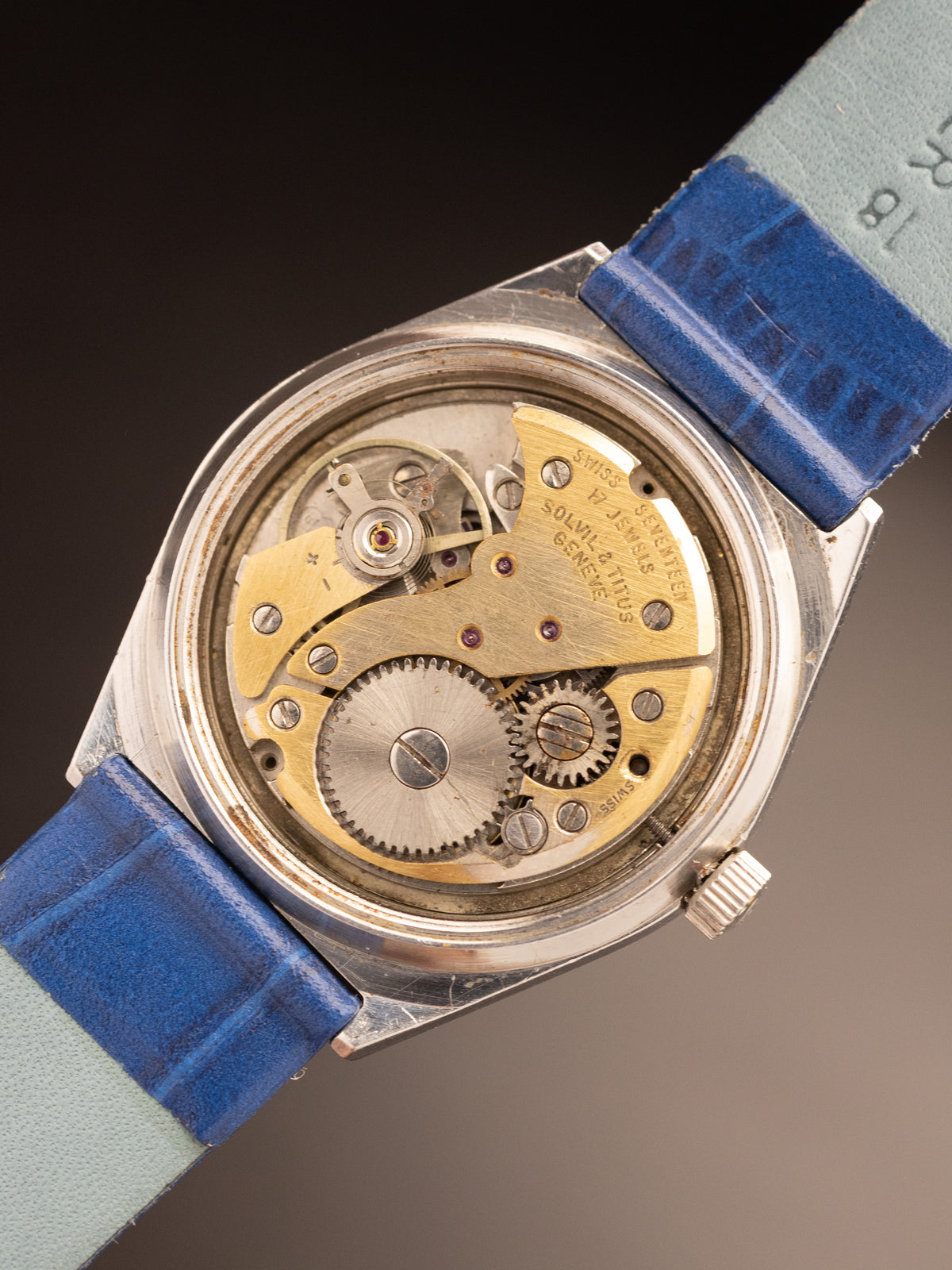 Titus 17 Jewels Manual Wind Blue Strap ( 7055 )