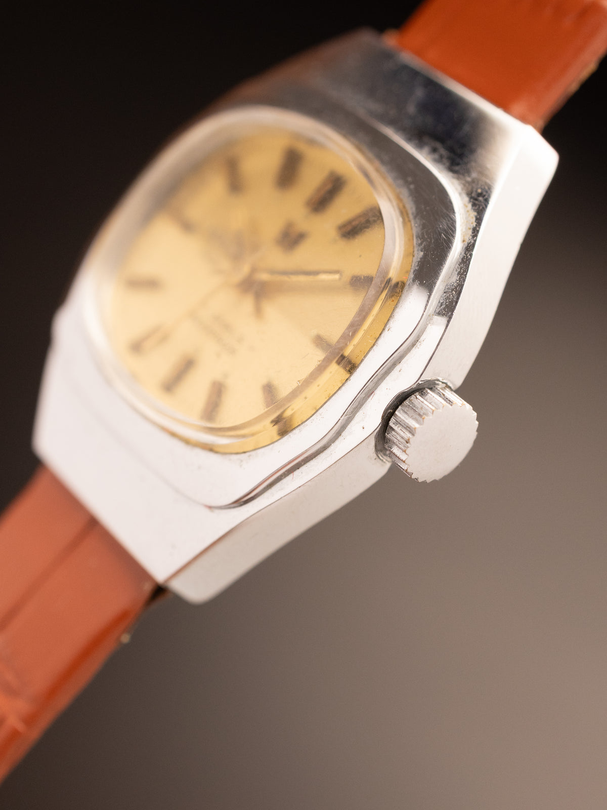 NINO India Ladies Geometric Case Brown Strap ( ref Unknown )