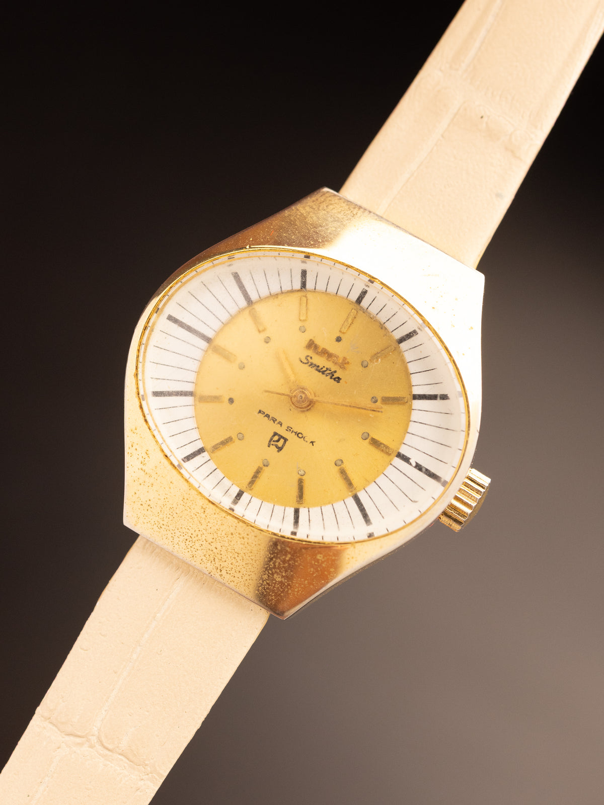HMT Smitha UFO Gold Case Cream White Strap ( Back Changed )