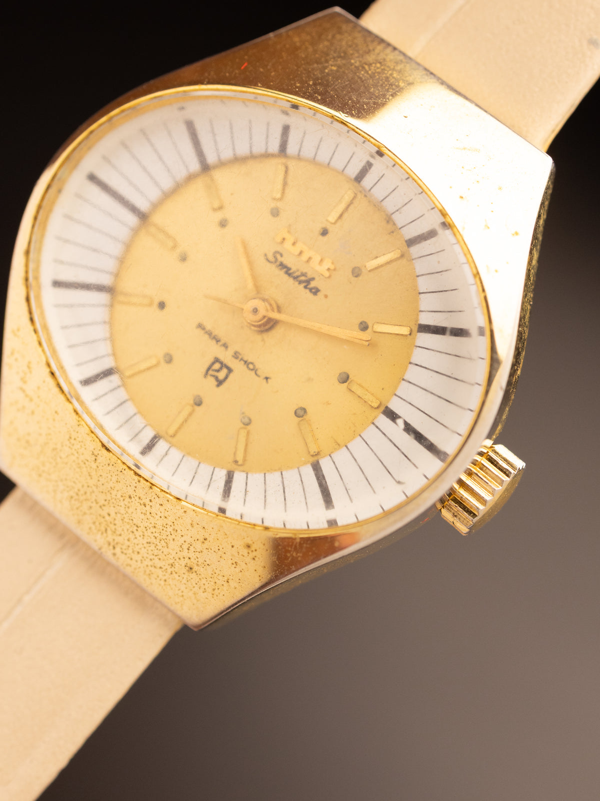 HMT Smitha UFO Gold Case Cream White Strap ( Back Changed )