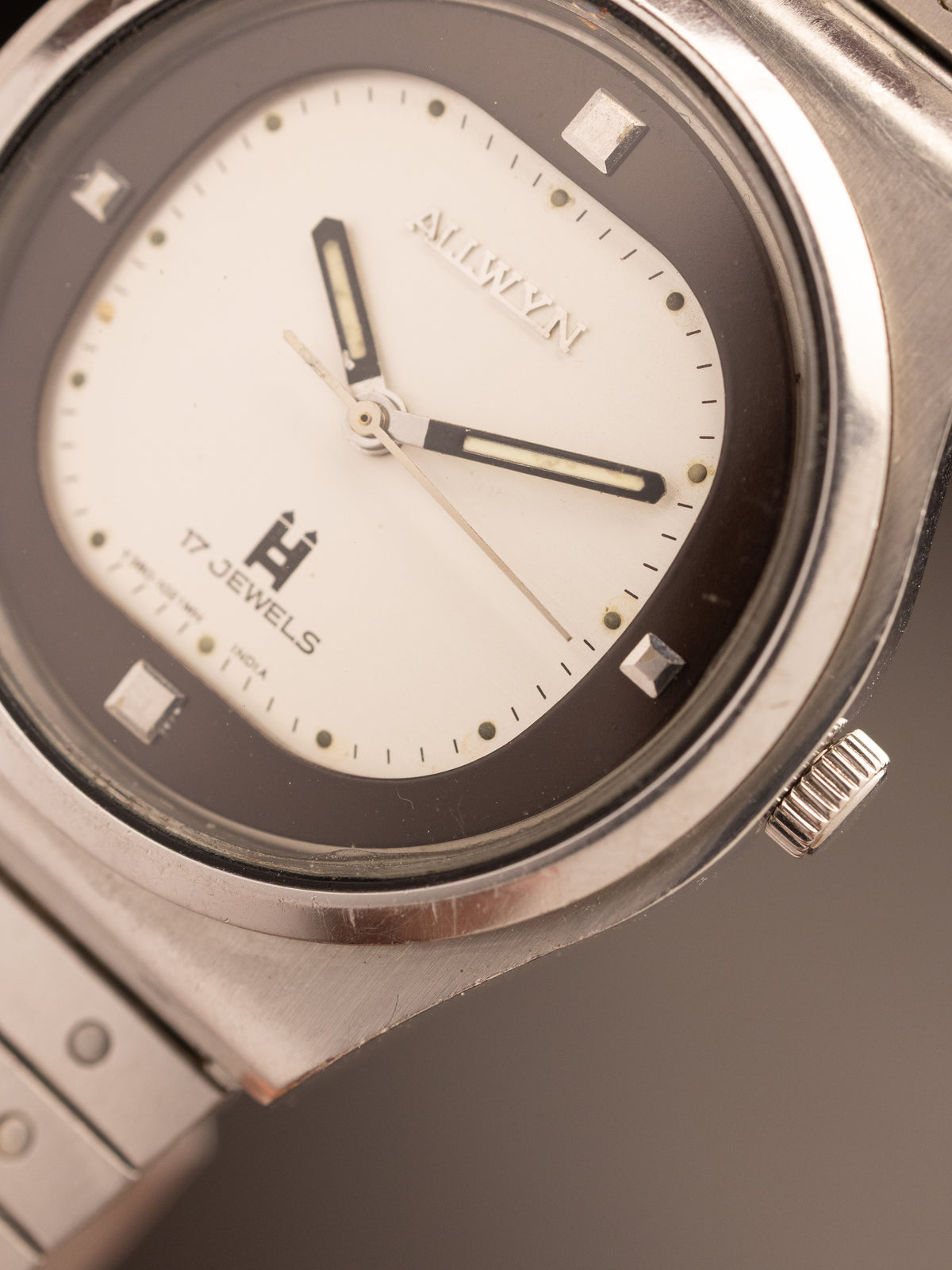 Allwyn Manual Wind Brown White Dial Super Mint ( Y380-8062 )