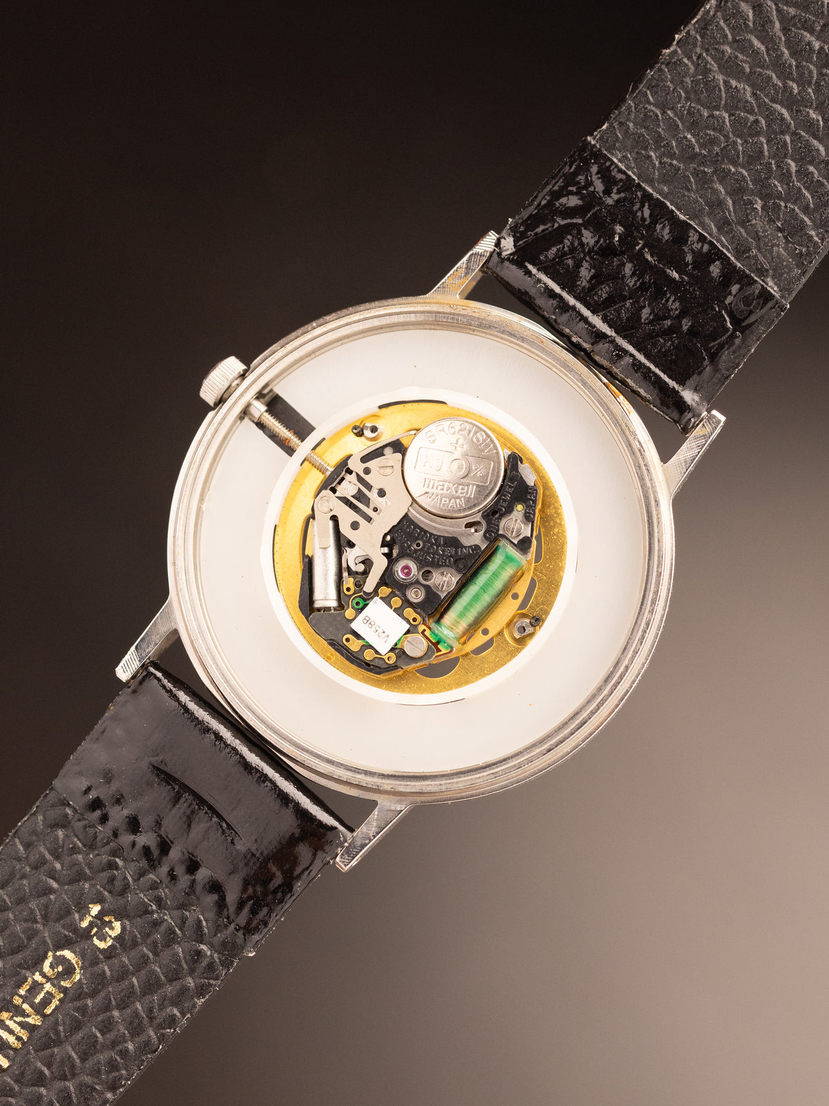 Allwyn Skeleton Quartz Black Gold Dial Arabic Numericals 9N0760 ( V2588-8040 )