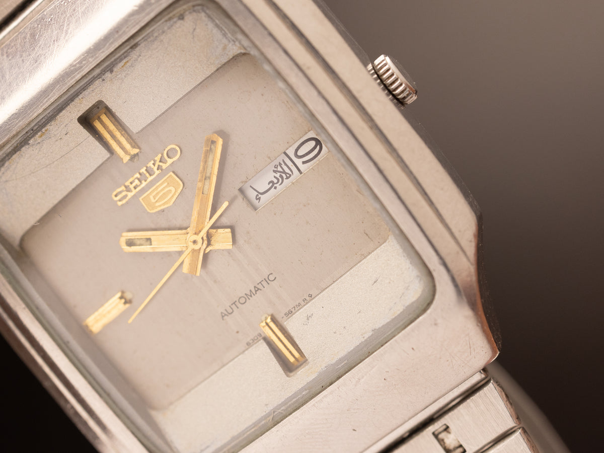 Seiko 5 Tank Automatic Dual Tone Grey Dial 274328 ( 6309-569A )