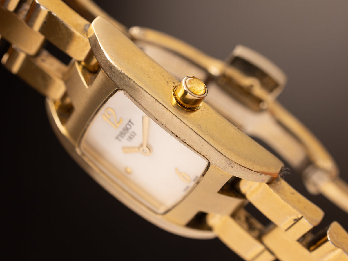 Tissot Ladies Gold Tank MOP Dial ( T042109A )