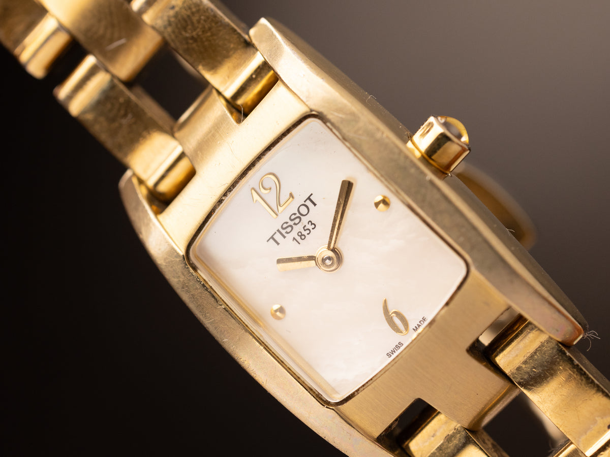 Tissot Ladies Gold Tank MOP Dial ( T042109A )
