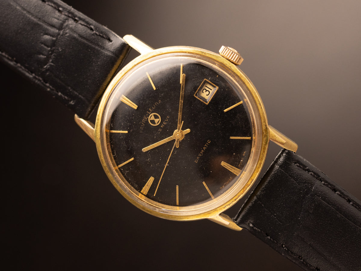 Favre Leuba Daymatic Black Dial Gold ( 59882 )