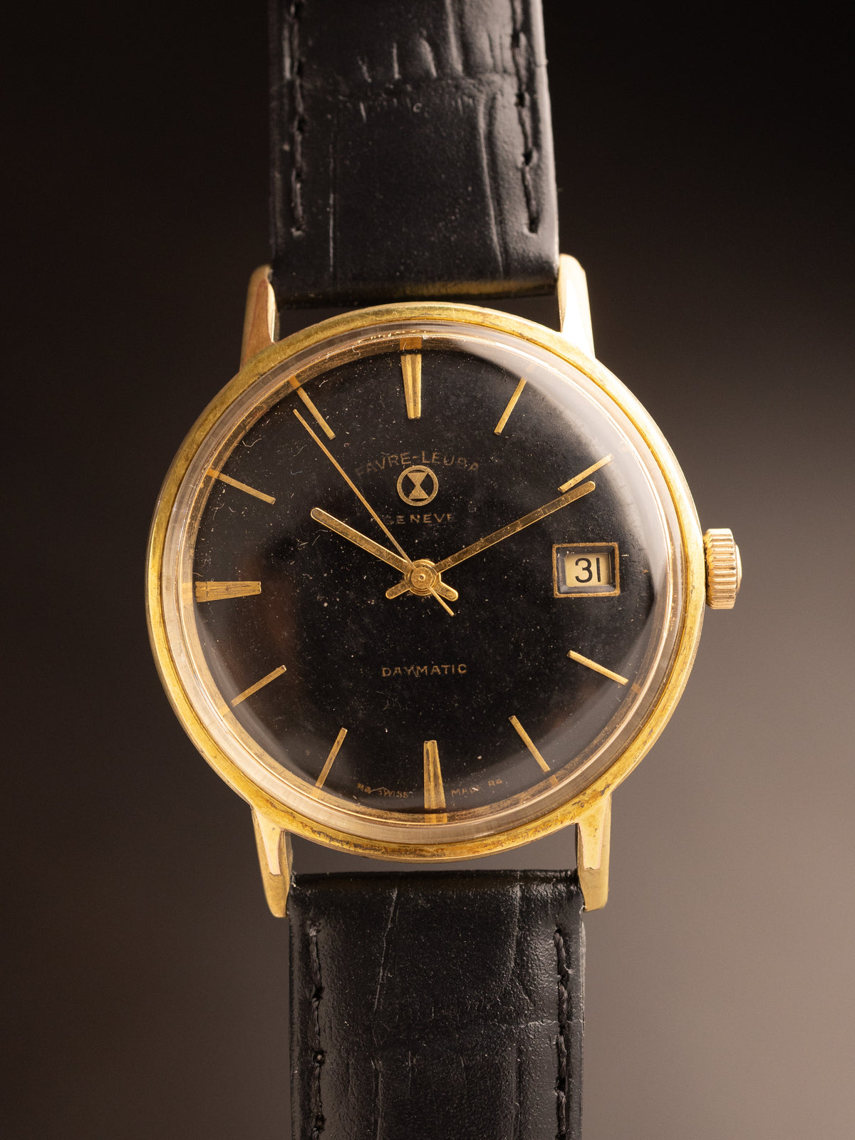 Favre Leuba Daymatic Black Dial Gold ( 59882 )