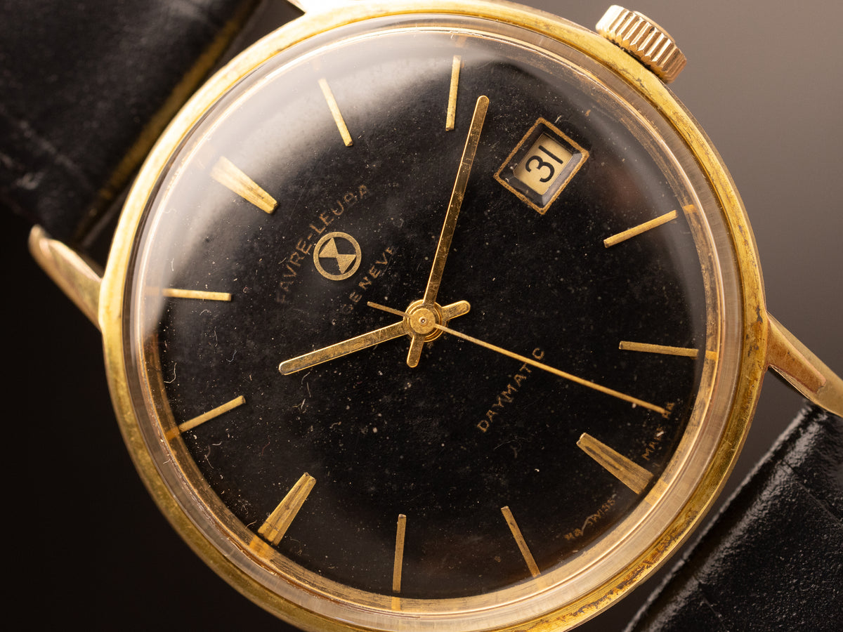 Favre Leuba Daymatic Black Dial Gold ( 59882 )