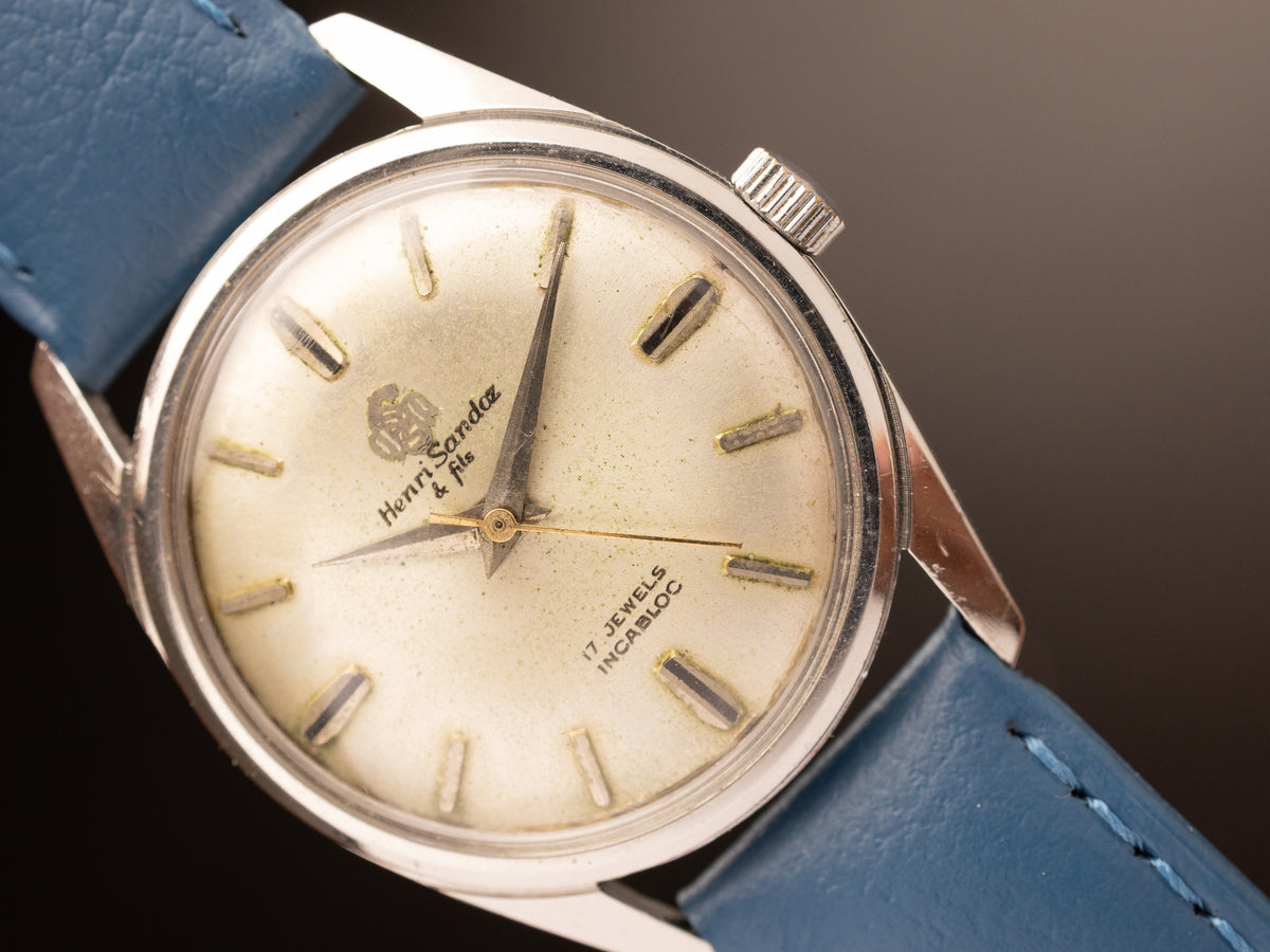 Henri Sandoz & Fils Blue Strap Super Mint ( 1761Y-88 )