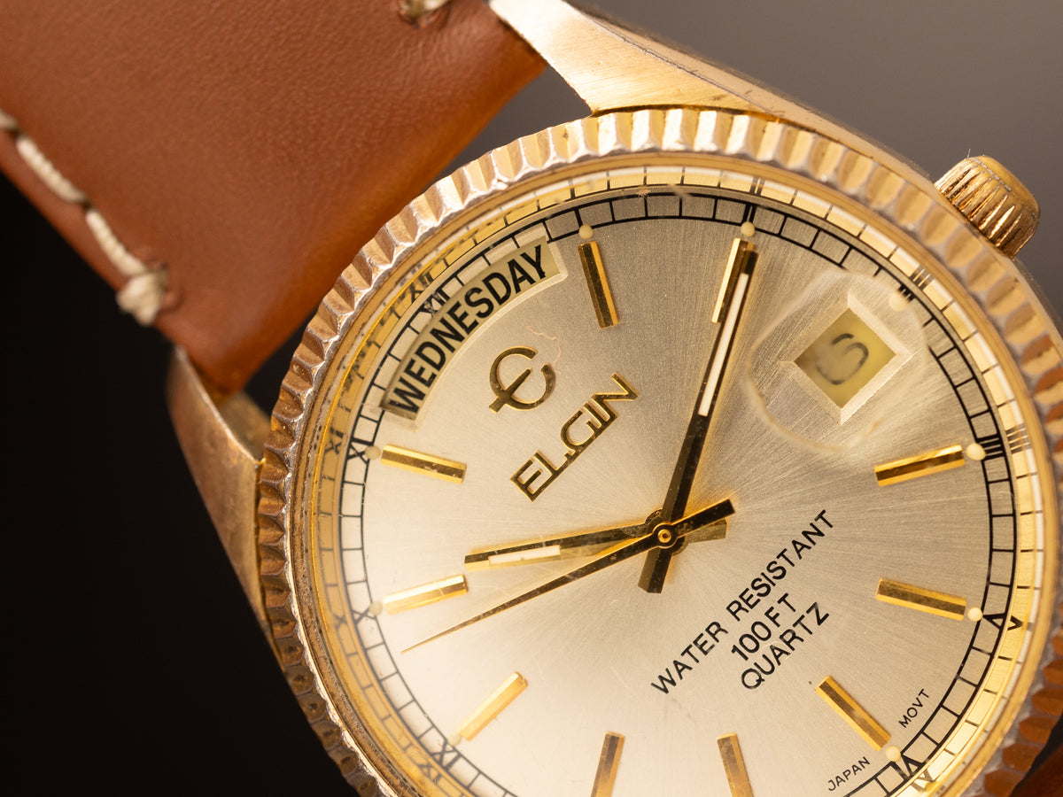 Elgin Presidential Quartz Fluted Bezel ( FC 400 812 6M65 )