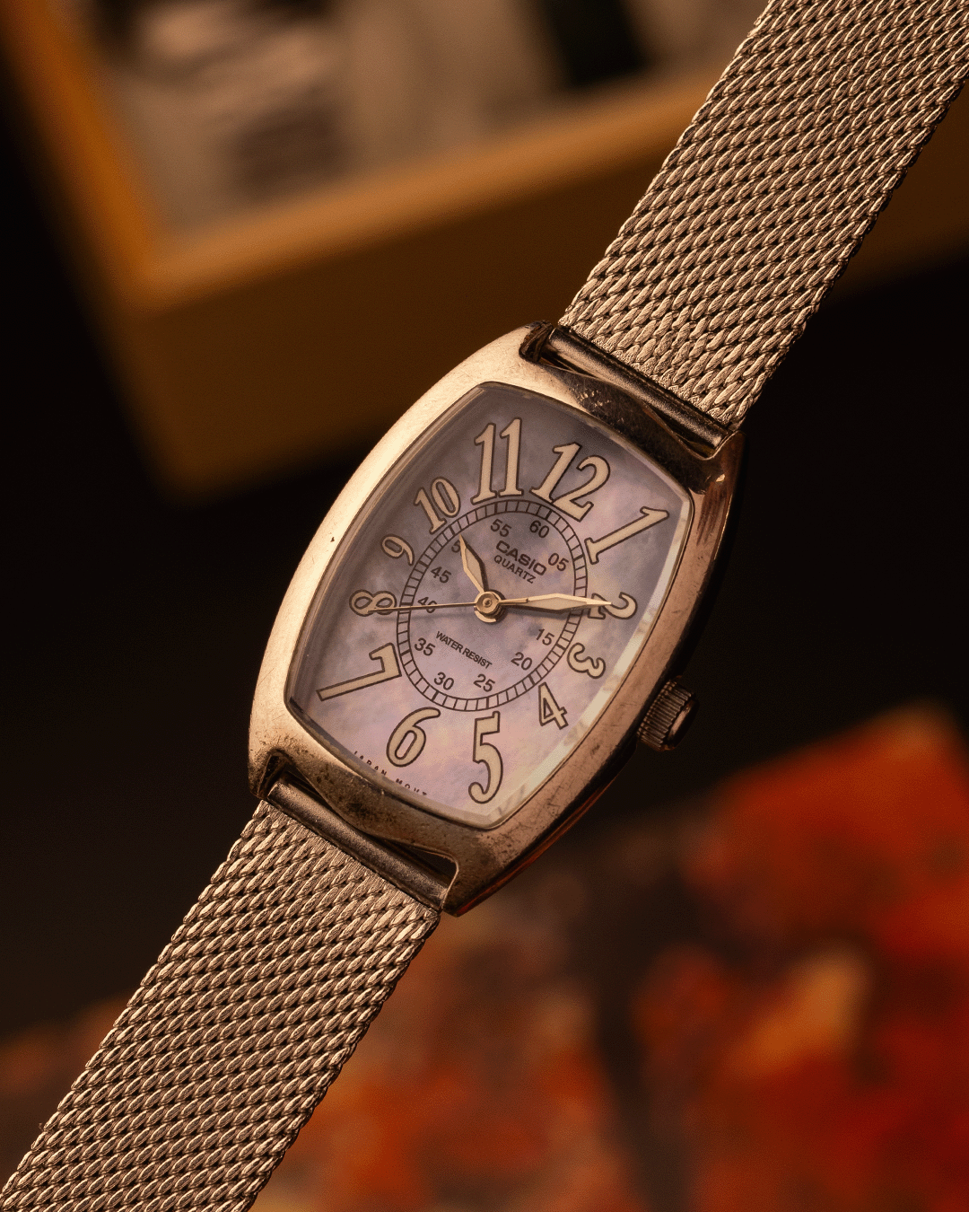 Casio Tank Silver Marble Dial [26 x 32mm] Quartz