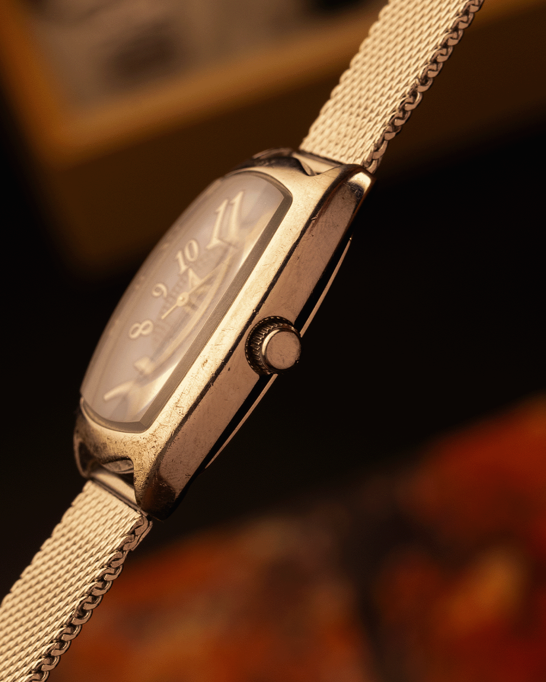 Casio Tank Silver Marble Dial [26 x 32mm] Quartz