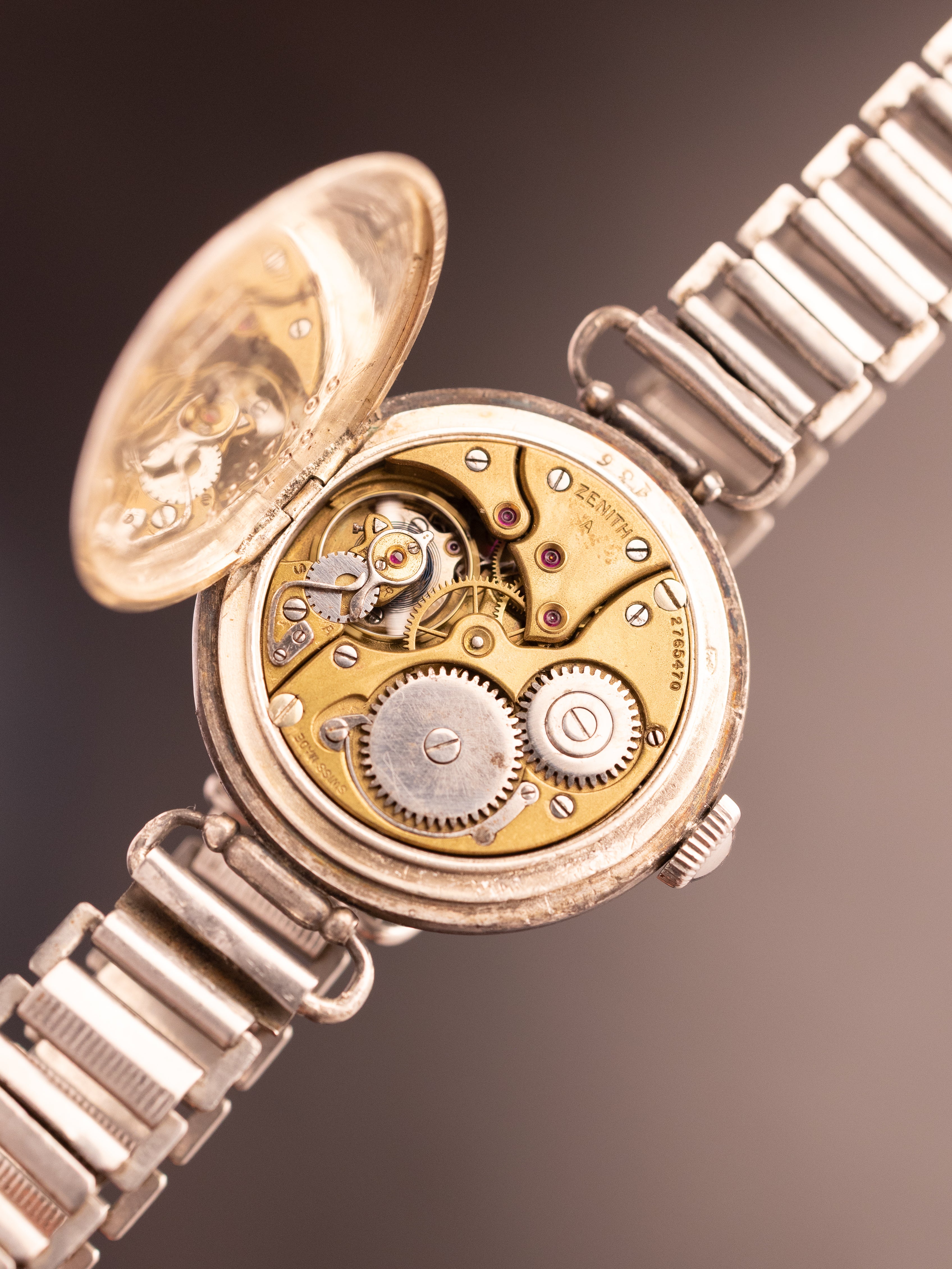 Favre Leuba Zenith Subsecond Sterling Silver Trench Watch Super (Ref. 329 ) (30mm; Manual) (Rare)
