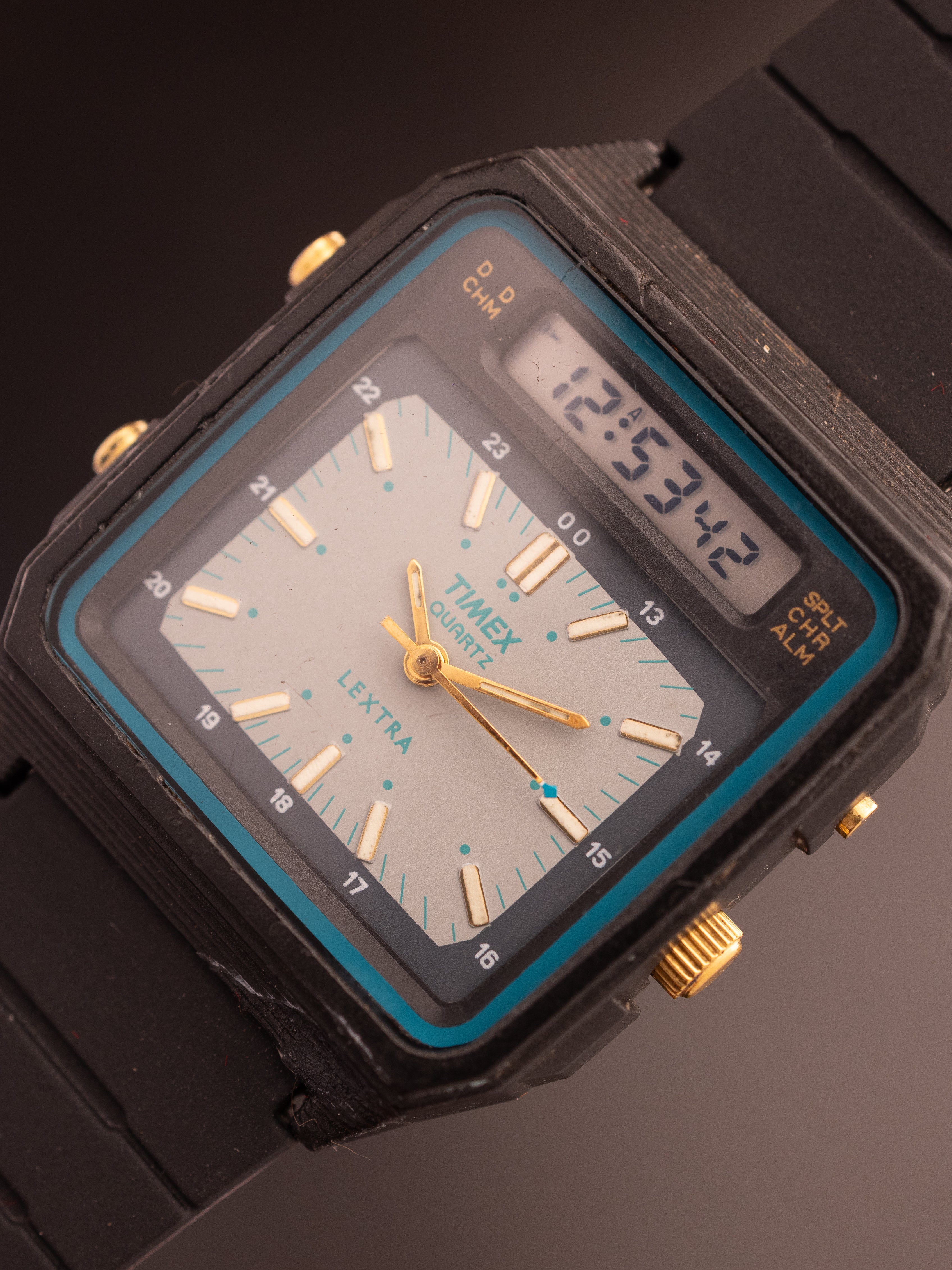 Timex Lextra Ana-Digi Collectable (Ref. E601-62) (34mm; Automatic) (Rare)