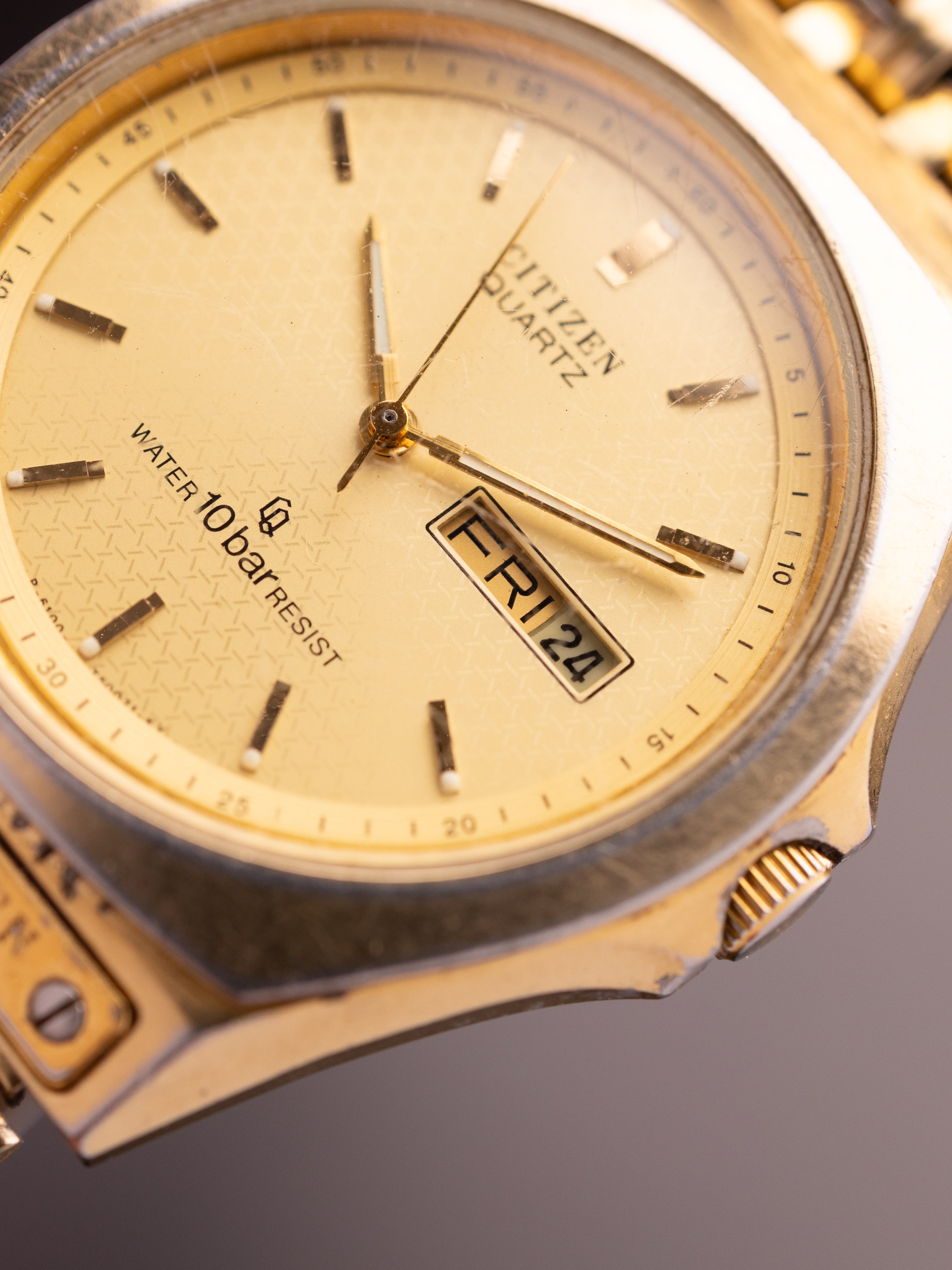 Citizen JDM Gold Kanji Font 80700779 (Ref. 6100-845048 KT) (36mm; Quartz) (Rare)