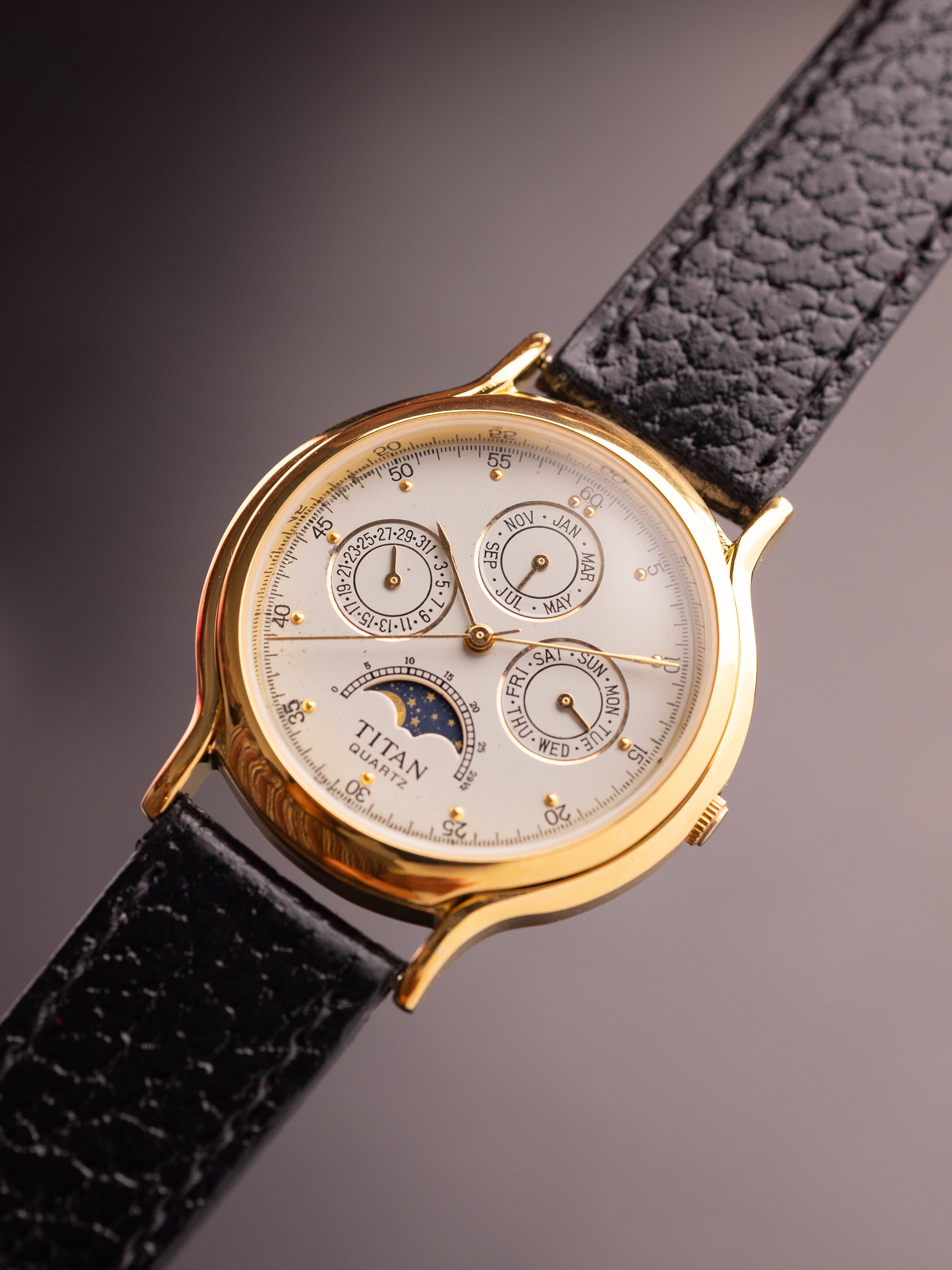 Titan Triple Calendar Moonphase (Ref. 257YAA) (36mm; Quartz) (Rare)
