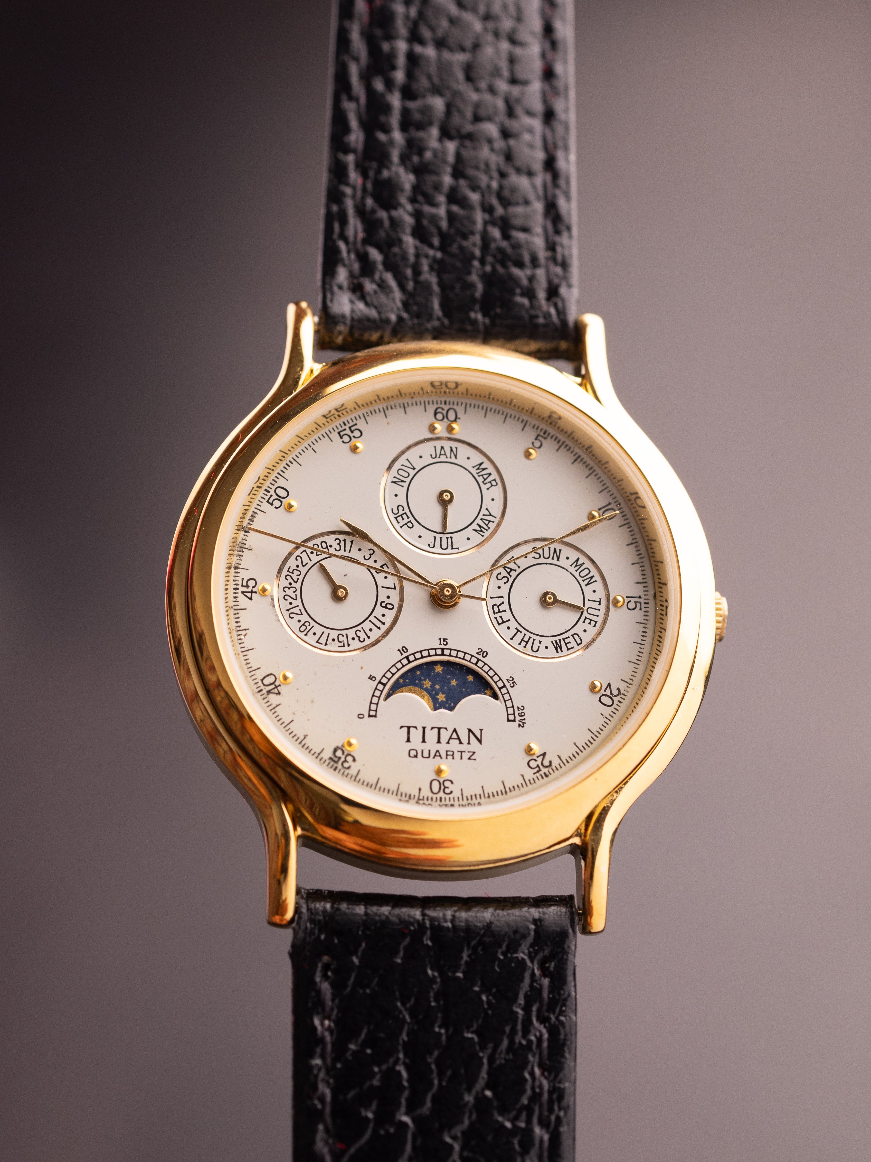 Titan Triple Calendar Moonphase (Ref. 257YAA) (36mm; Quartz) (Rare)
