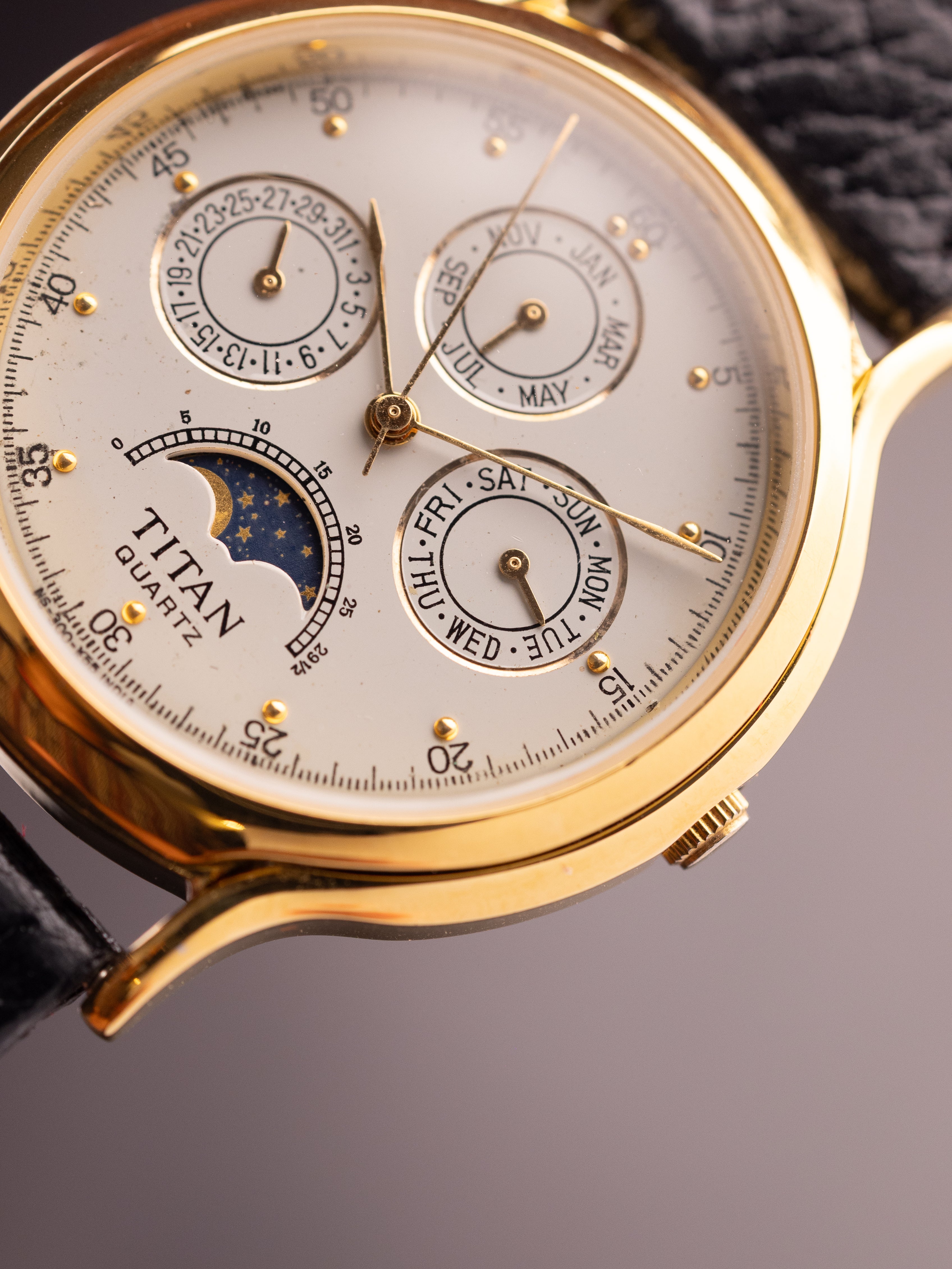 Titan Triple Calendar Moonphase (Ref. 257YAA) (36mm; Quartz) (Rare)