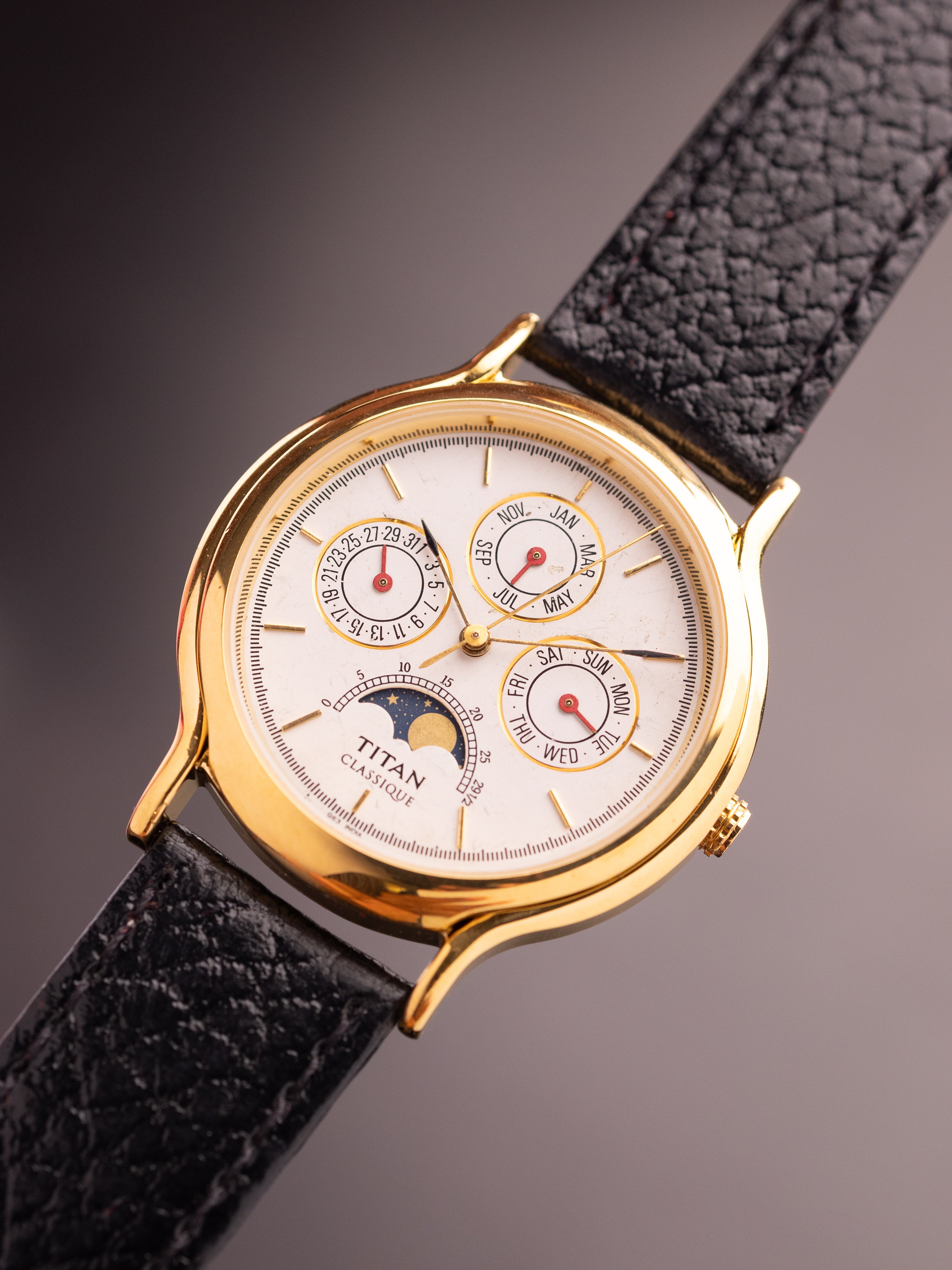 Titan Triple Calendar Moonphase (Ref. 257YAA) (36mm; Quartz) (Rare)
