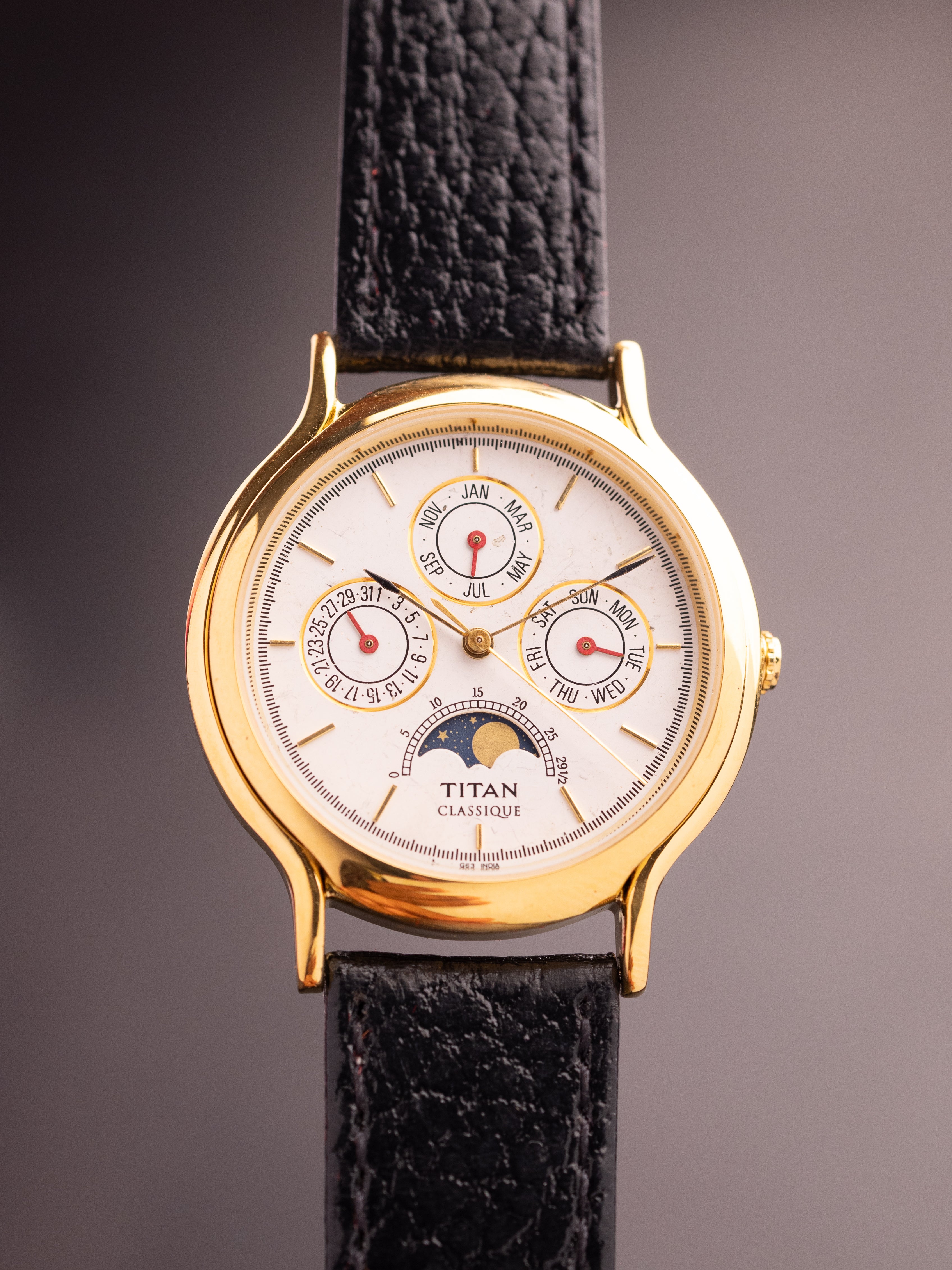 Titan Triple Calendar Moonphase (Ref. 257YAA) (36mm; Quartz) (Rare)