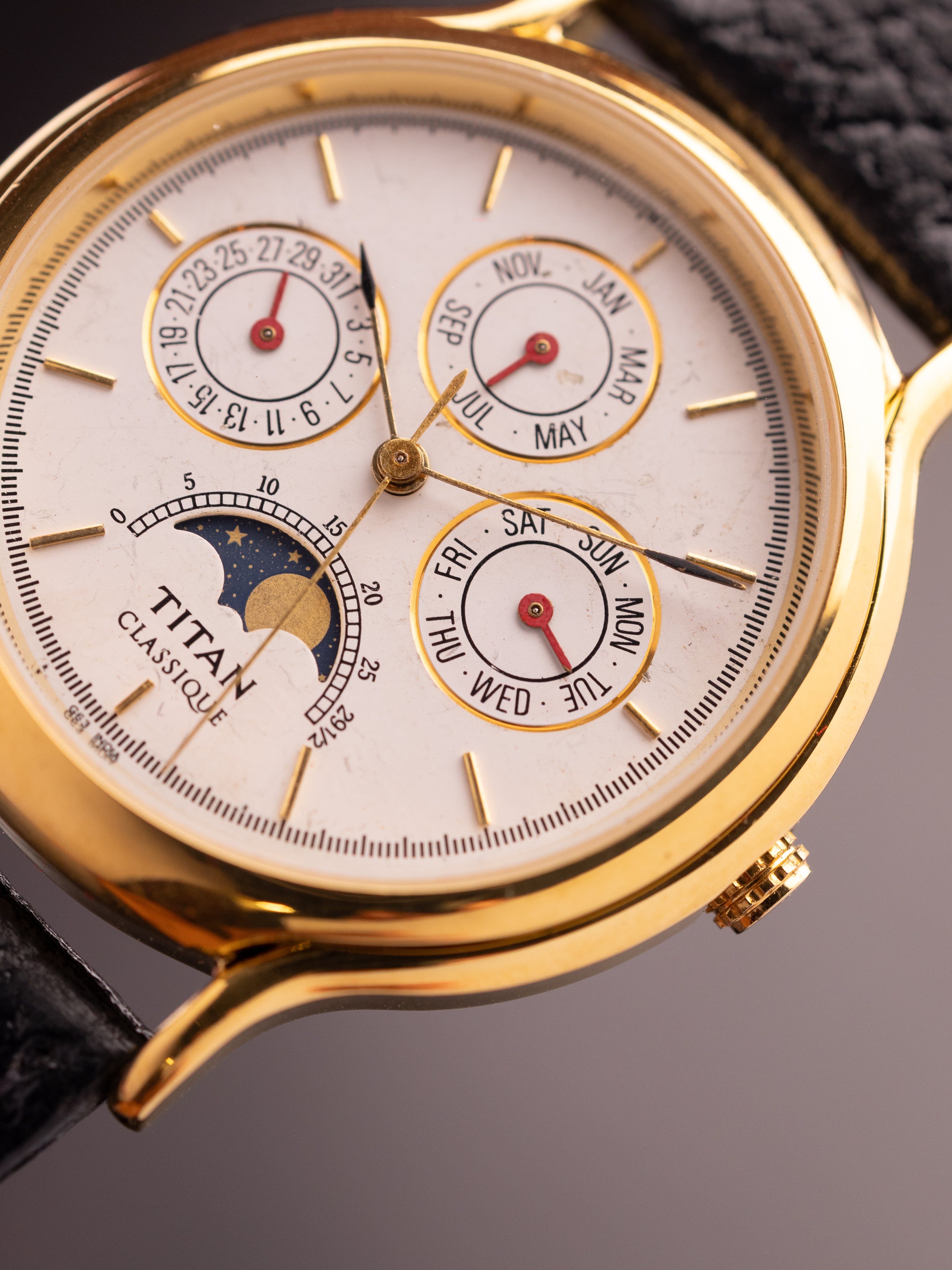 Titan Triple Calendar Moonphase (Ref. 257YAA) (36mm; Quartz) (Rare)