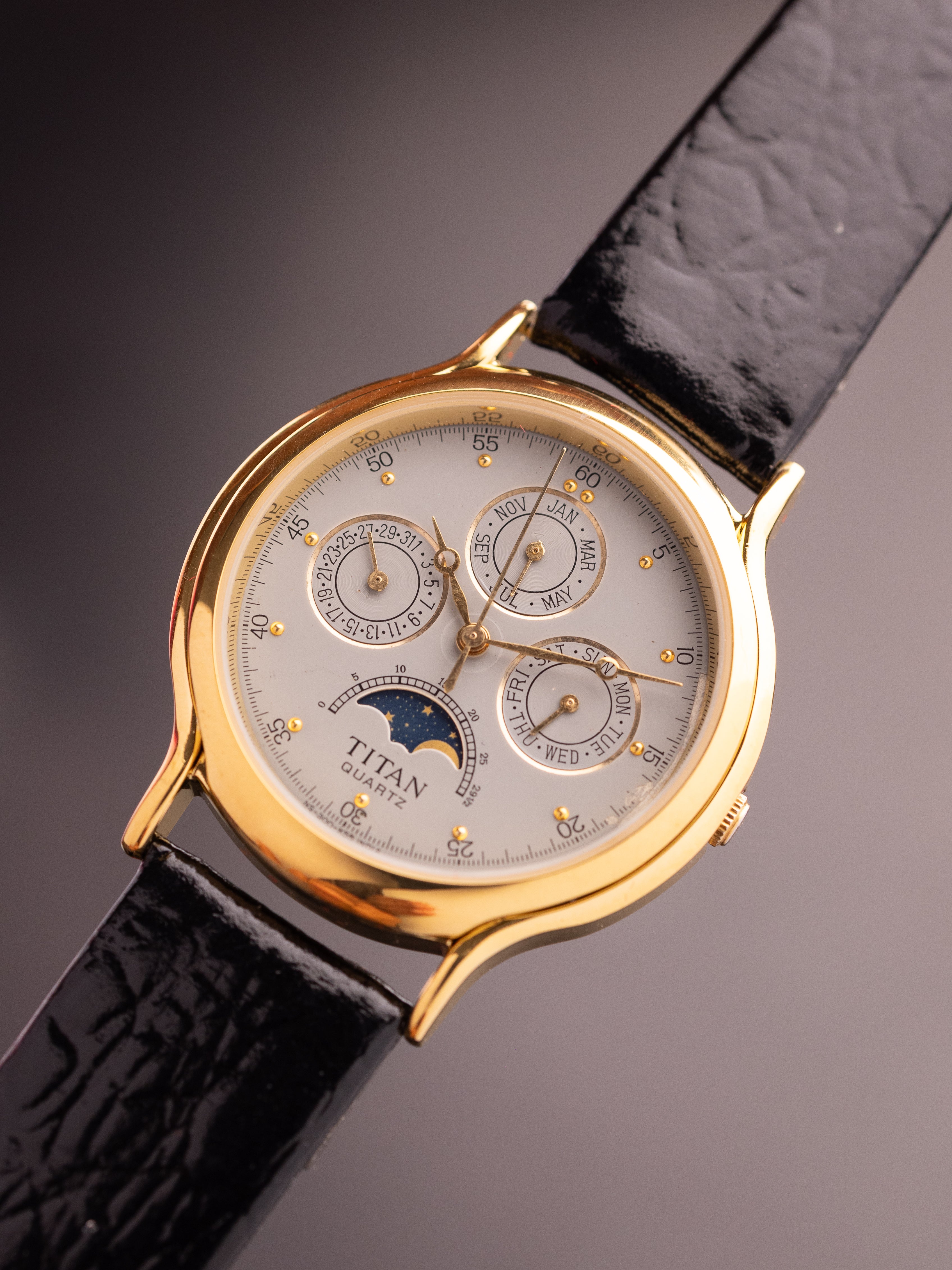 Titan Triple Calendar Moonphase (Ref. 257YAA) (36mm; Quartz) (Rare)