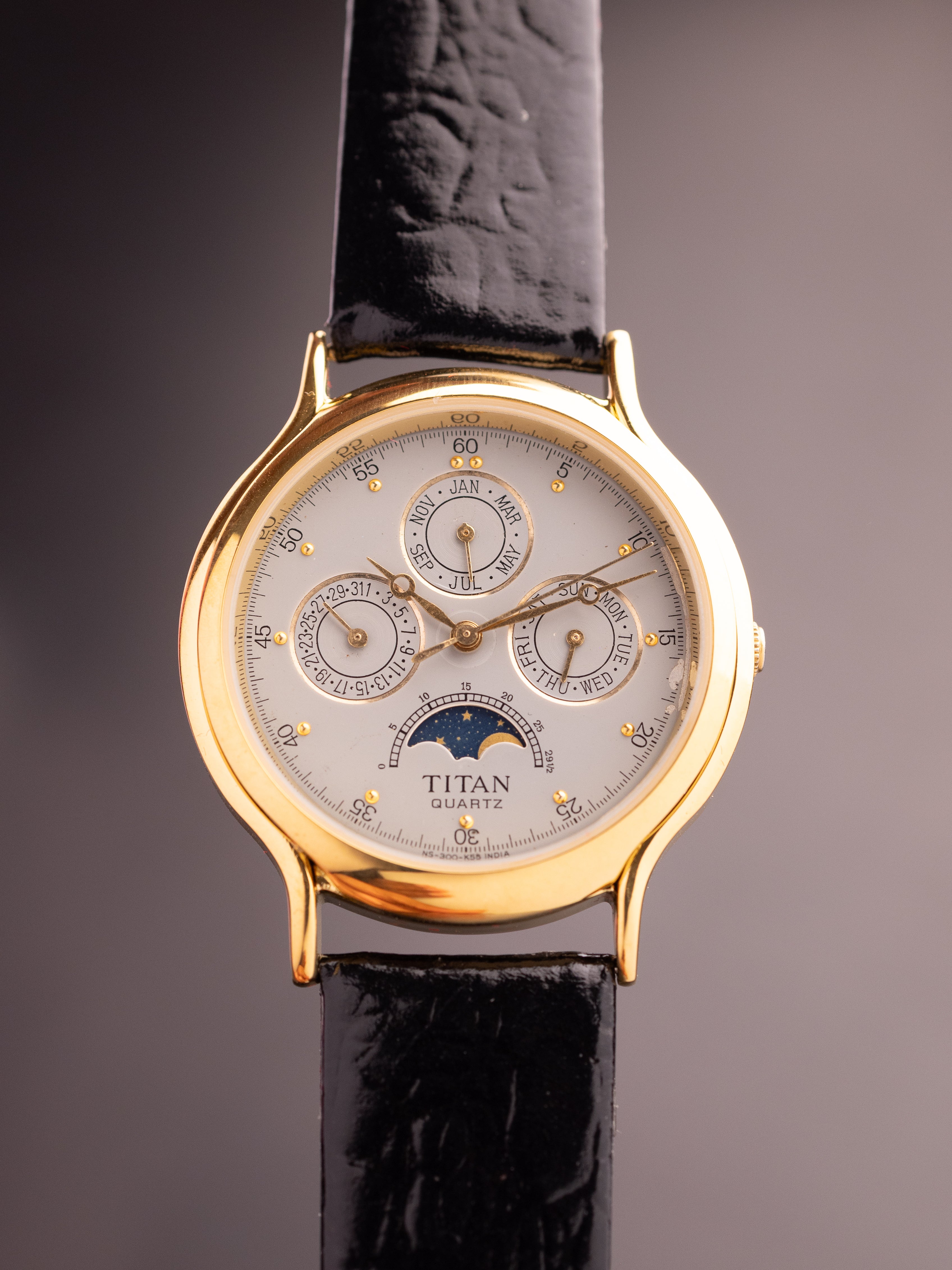 Titan Triple Calendar Moonphase (Ref. 257YAA) (36mm; Quartz) (Rare)