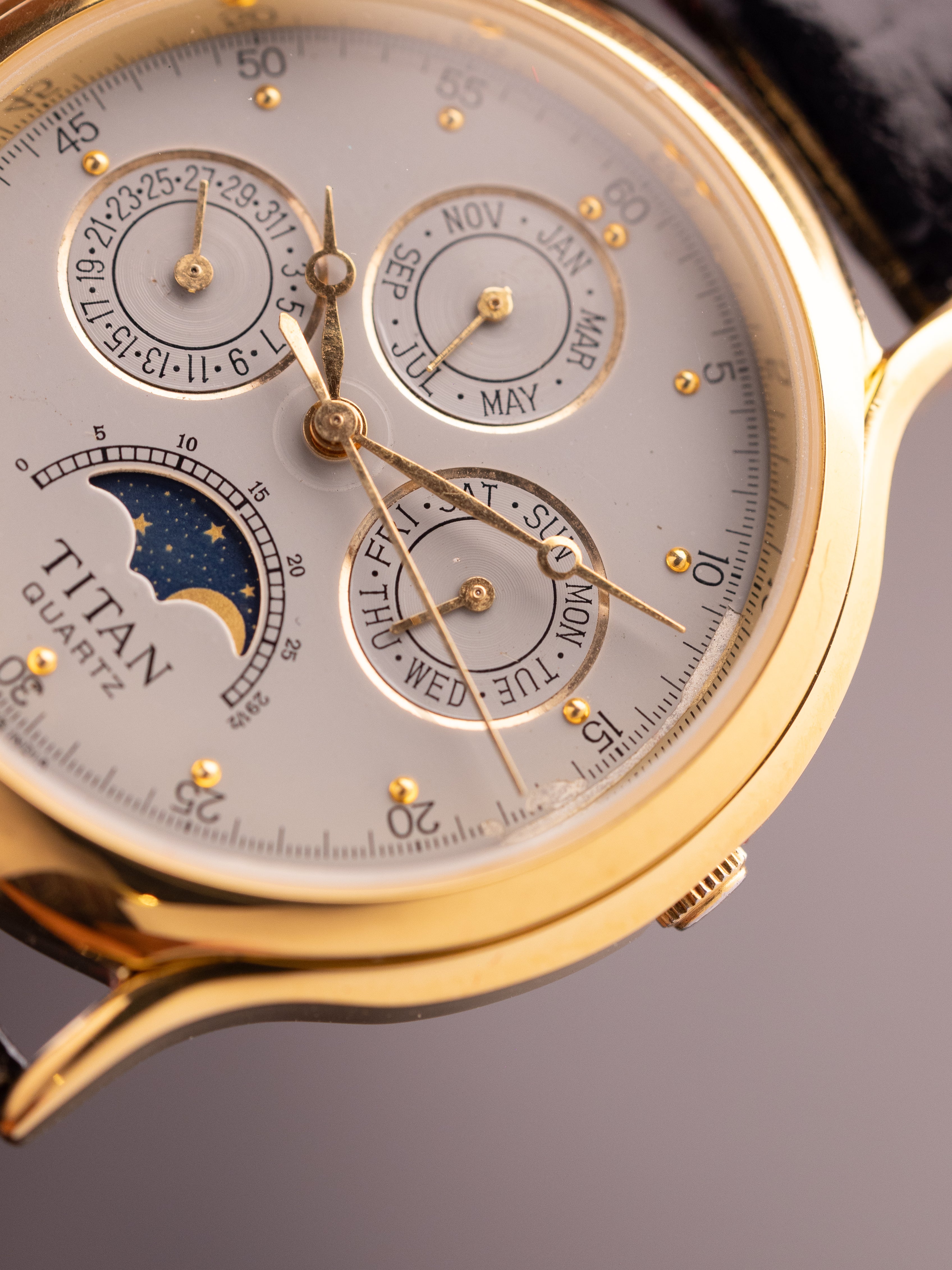 Titan Triple Calendar Moonphase (Ref. 257YAA) (36mm; Quartz) (Rare)