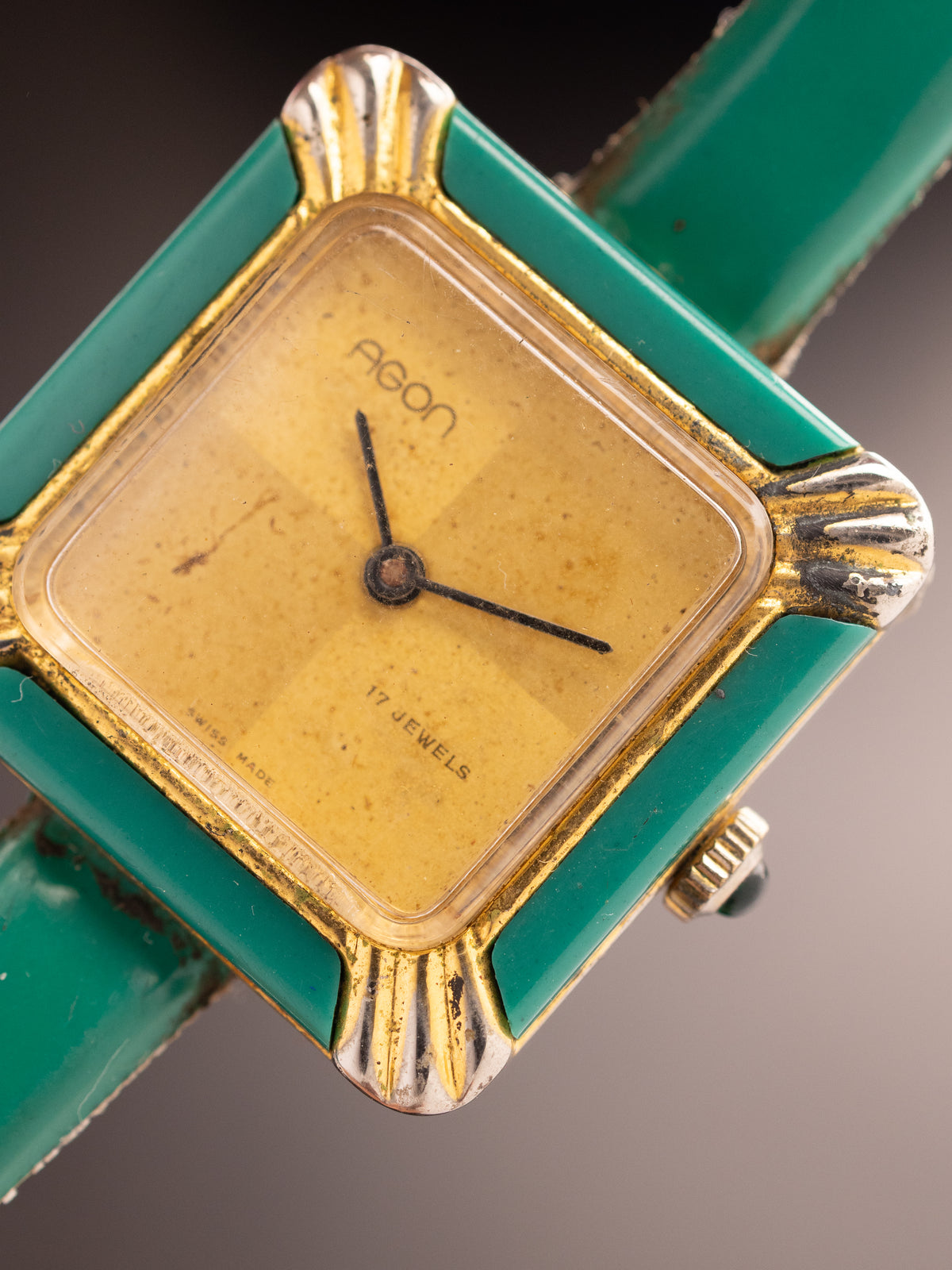 AGON Art Deco Green Super (Ref. MOD DEP 6137) (28mm; Manual) Rare