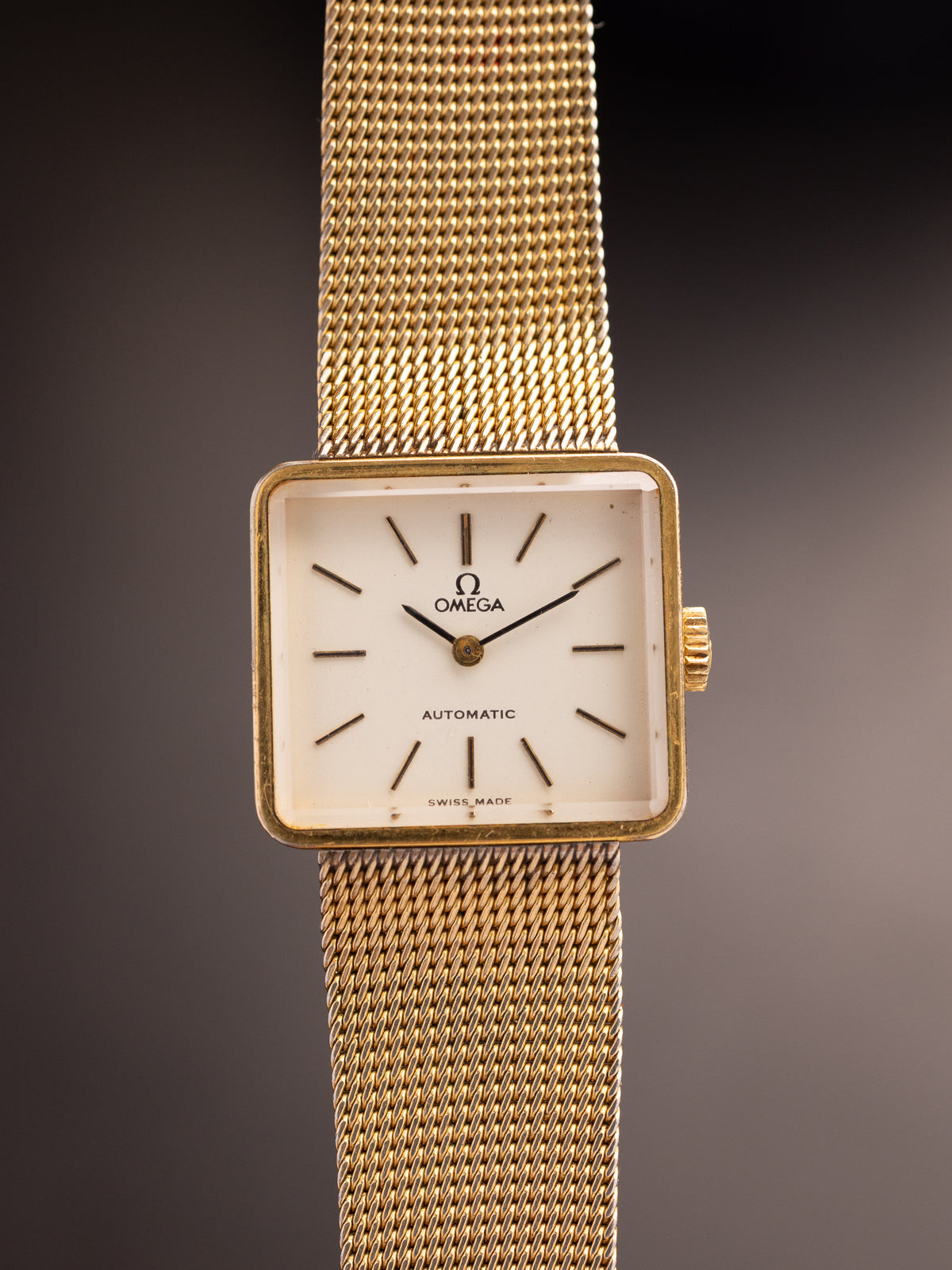 Omega Deville Gold Tone Stock Mesh Strap Orignal Box Mint (Ref. Unknown) (25mm; Automatic) (Rare)