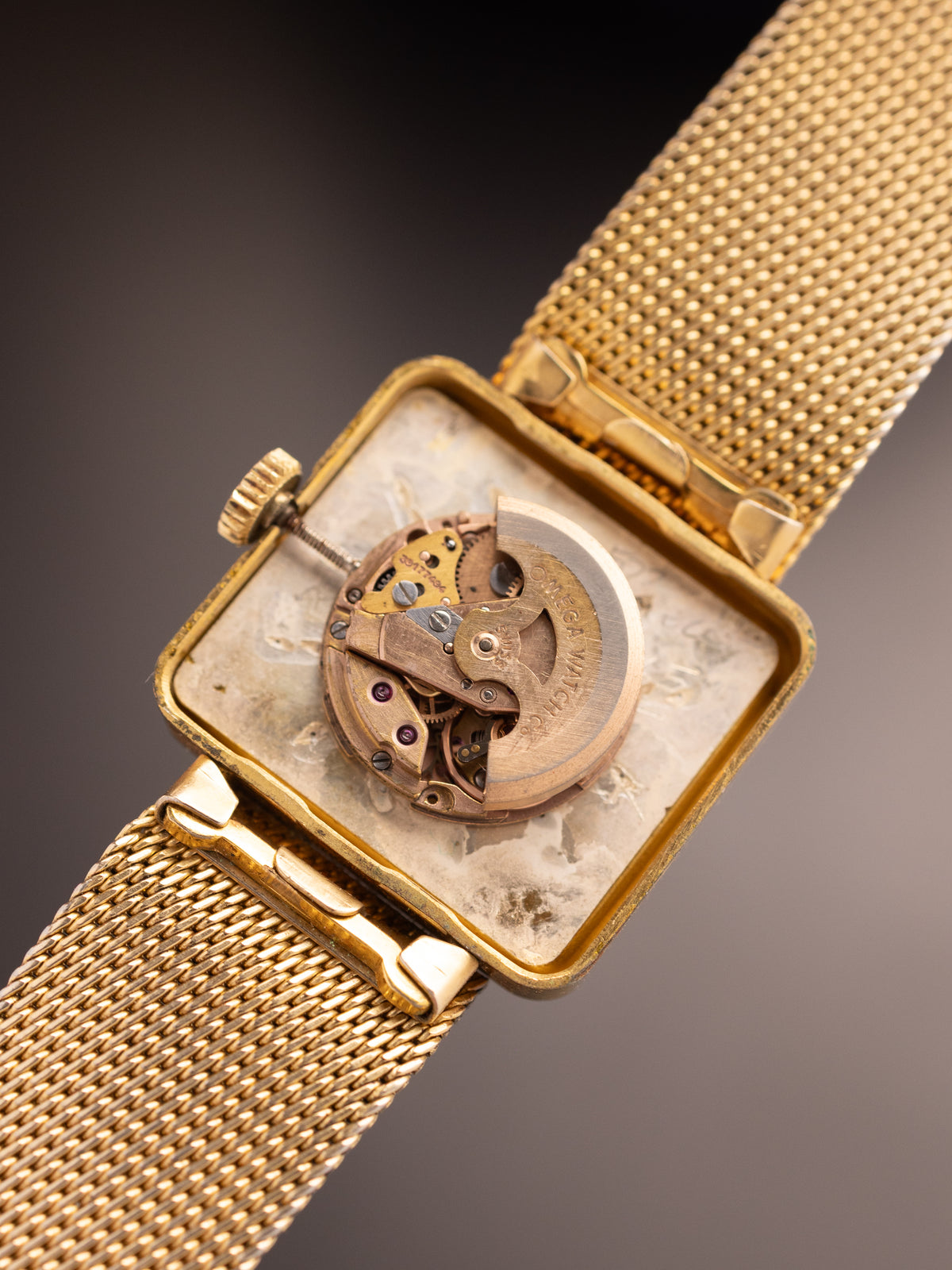 Omega Deville Gold Tone Stock Mesh Strap Orignal Box Mint (Ref. Unknown) (25mm; Automatic) (Rare)